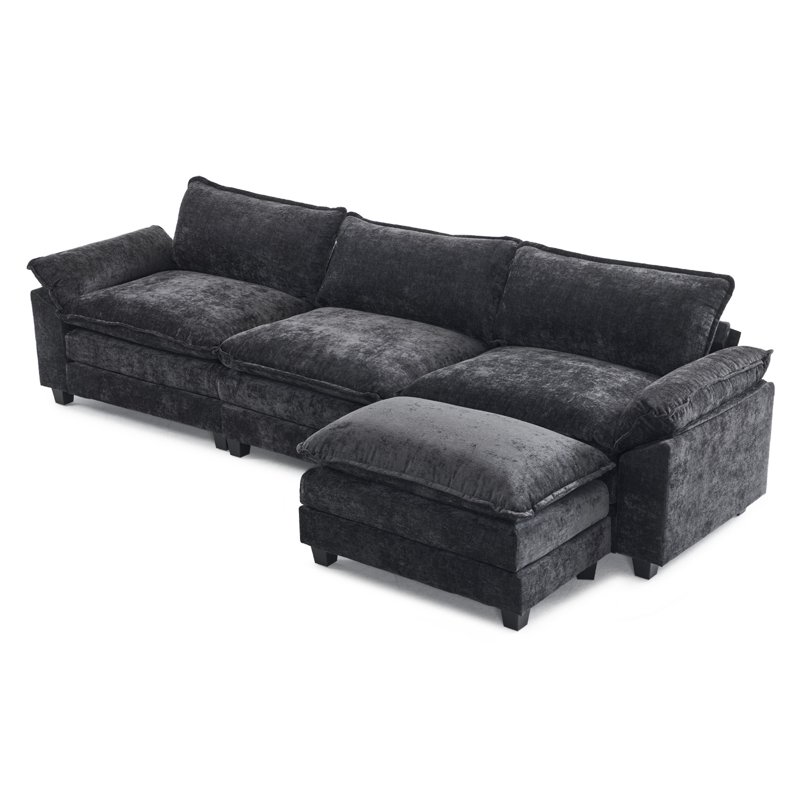 122 Inch Convertible Sectional Sofa Set 3 Seats L-Shaped Sofa Couch Living Room - Picture 8 of 22