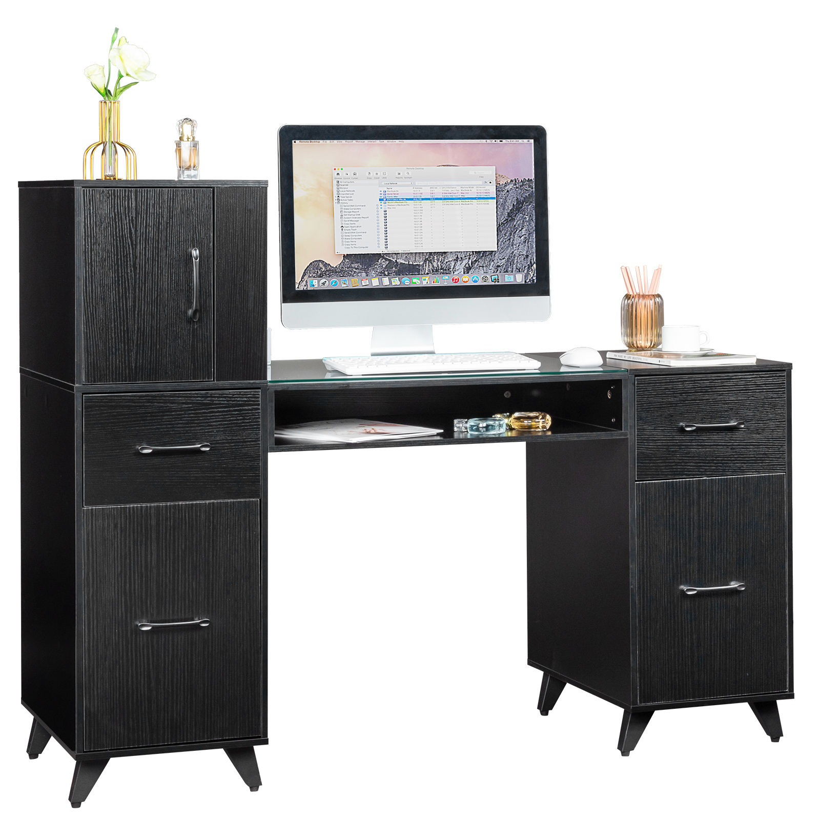 Manicure Nail Table Desk Spa Salon Beauty Station Equipment w/ Drawers + Cabinet - Picture 29 of 38