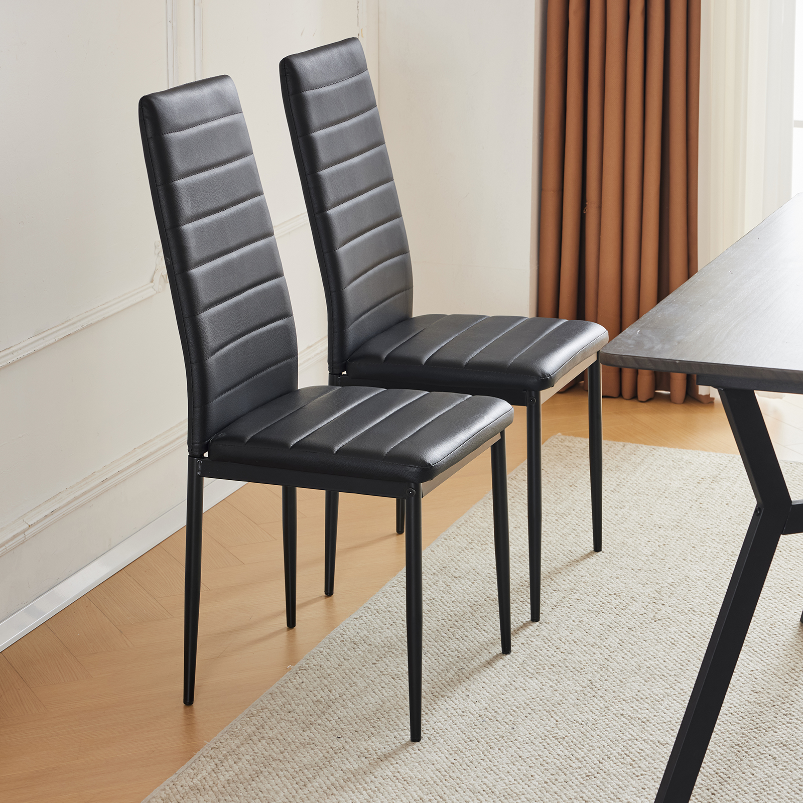 5 PC Dining Set / Wood Top Table / 4 Chairs Kitchen Table Living Room Furniture - Picture 19 of 21