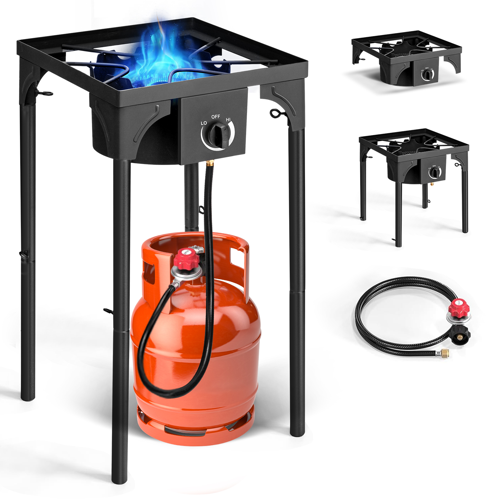 Propane 7.5W-22.5 BTU 1-3 Gas Burners Outdoor Cooker Stove BBQ Grill US