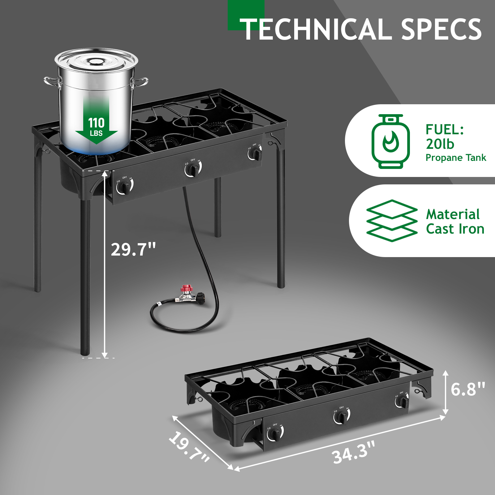 Portable 1-4 Burners Propane Gas Stove for Outdoor Camping Stove BBQ Grill