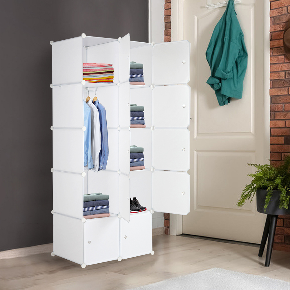 Regalsystem Kleiderschrank DIY Würfel Steckregal Tragbare modulare Garderobe