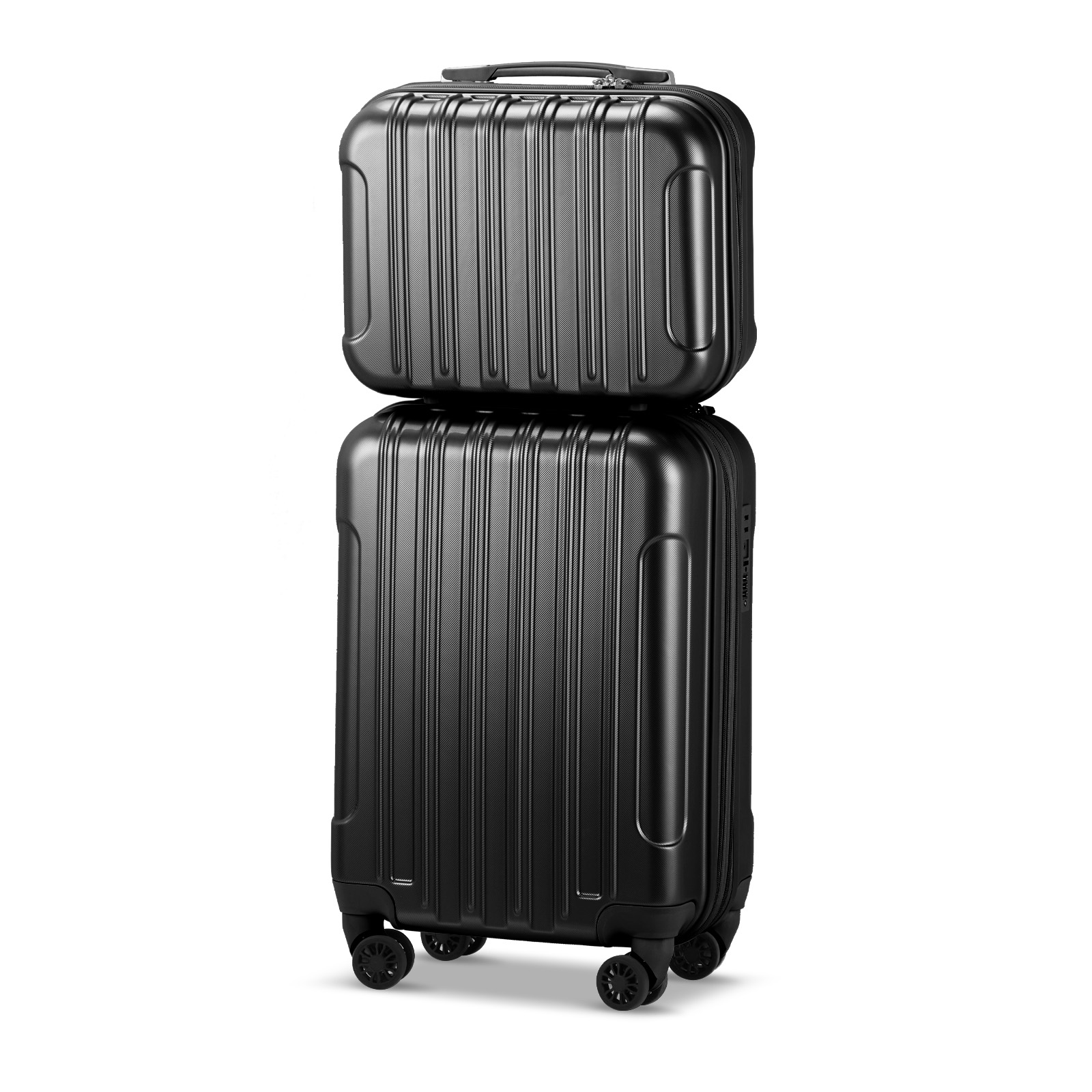 2PCS (14"+20") Carry-On Luggage Set Spinner Hardside Suitcase w/ Cosmetic Case