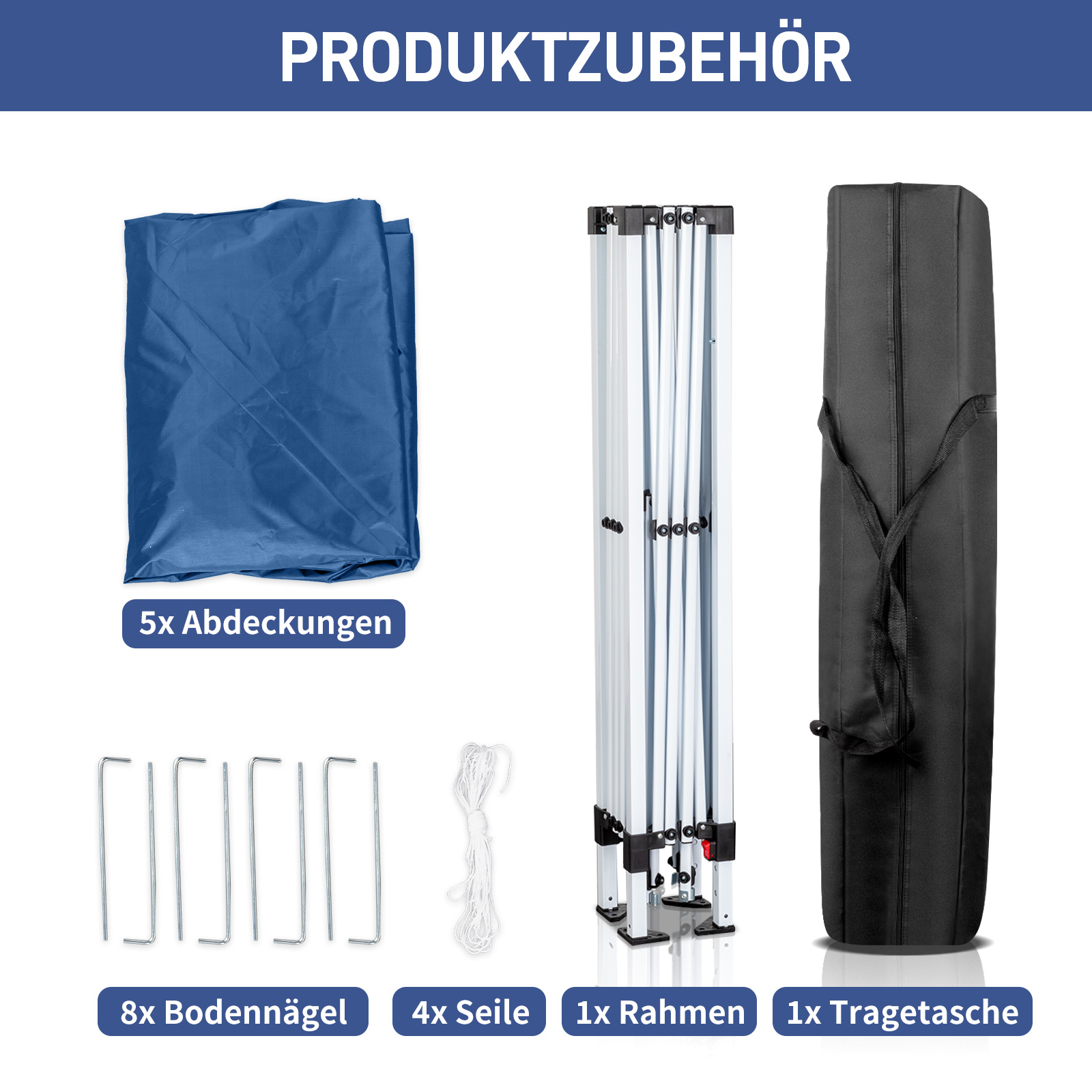 Pavillon 2x2m/3x3m/3x6m Faltpavillon Wasserdicht Partyzelt Gartenzelt UV Schutz - Bild 61 von 151