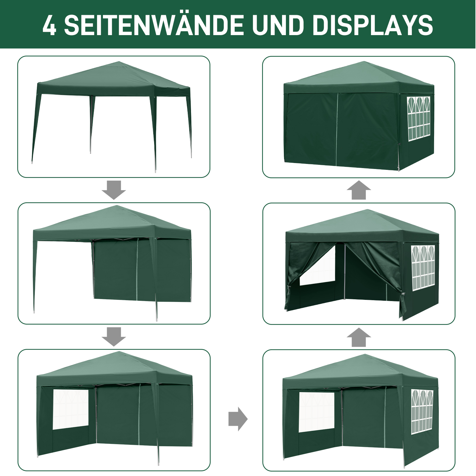 Pavillon 2x23x33x63x9m Faltpavillon Pop Up Partyzelt Gartenzelt UV Schutz DE