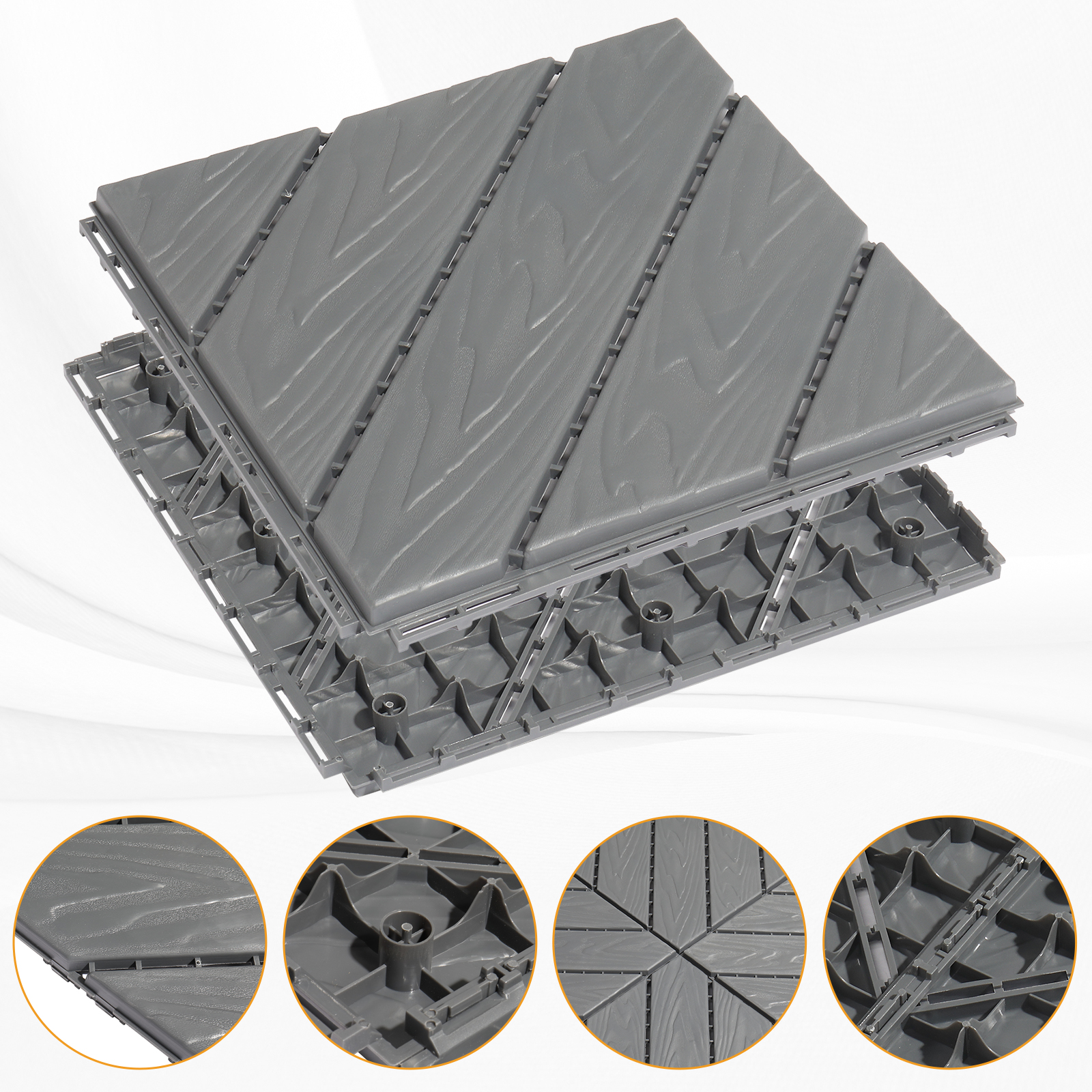 27x Plastic Patio Deck Tiles Interlocking Flooring Indoor&Outdoor 29X29/30X30CM - Picture 5 of 35