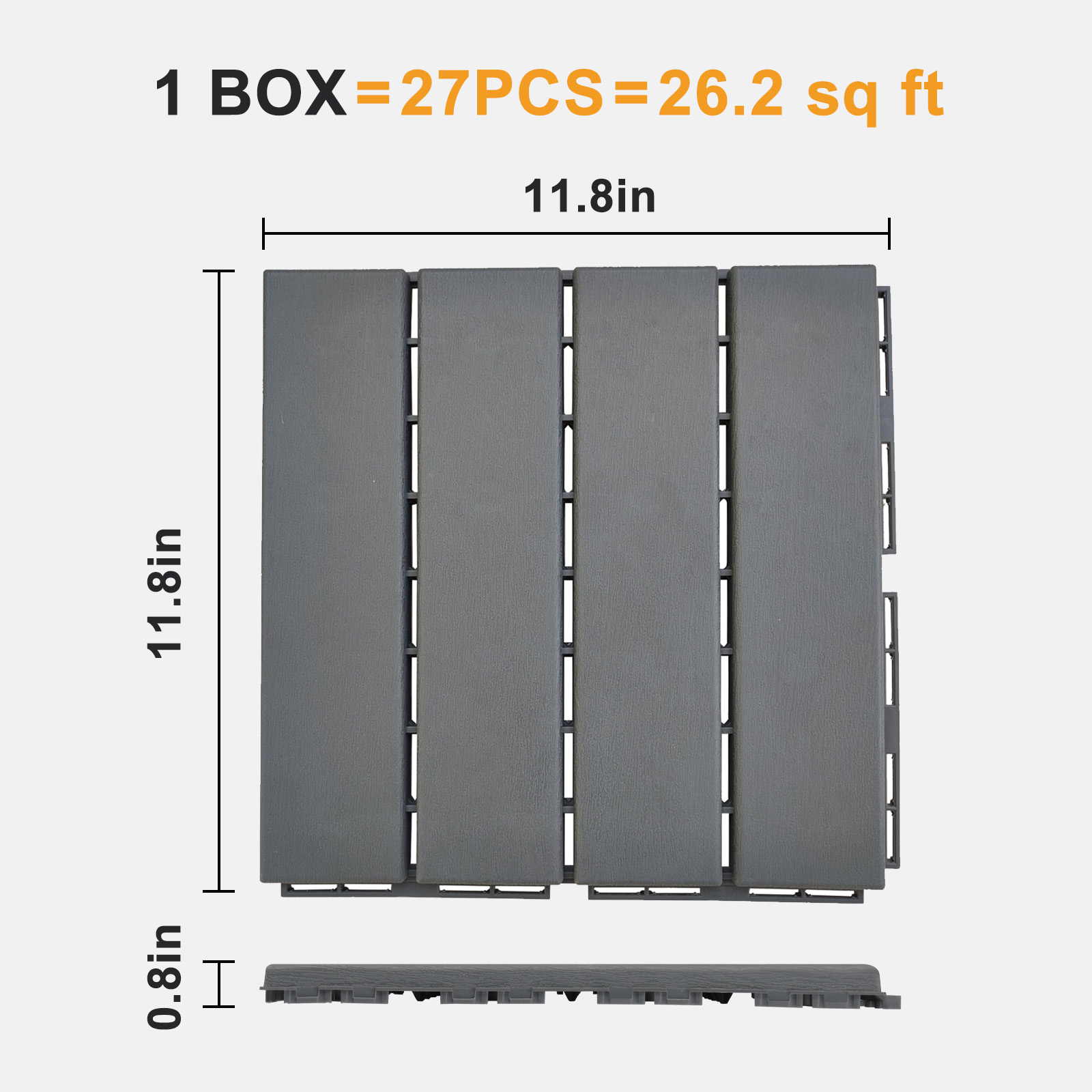27x Plastic Patio Deck Tiles Interlocking Flooring Indoor&Outdoor 29X29/30X30CM - Picture 10 of 35