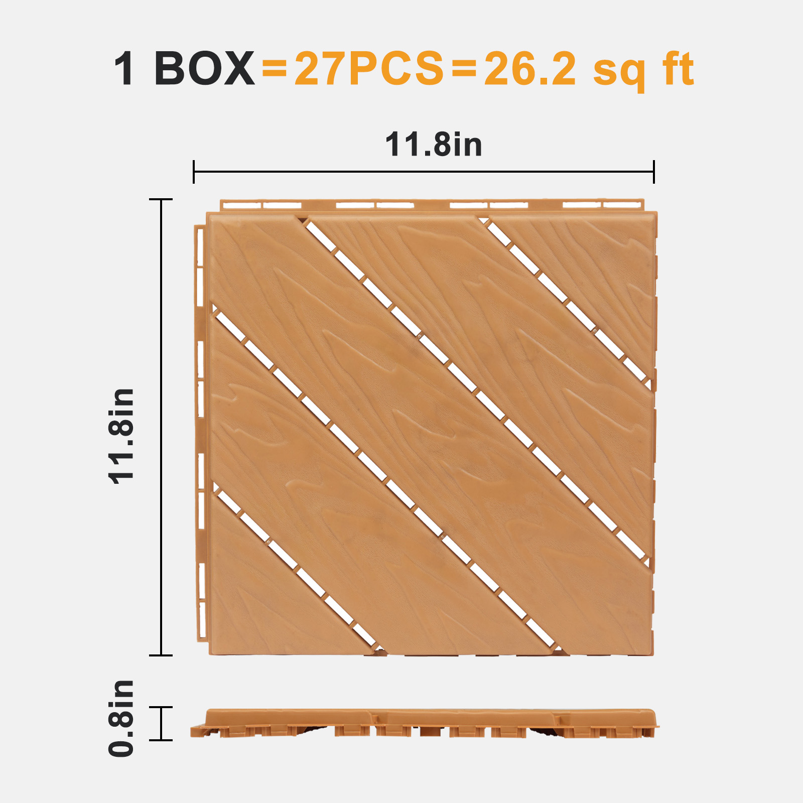 27x Plastic Patio Deck Tiles Interlocking Flooring Indoor&Outdoor 29X29/30X30CM - Picture 15 of 35