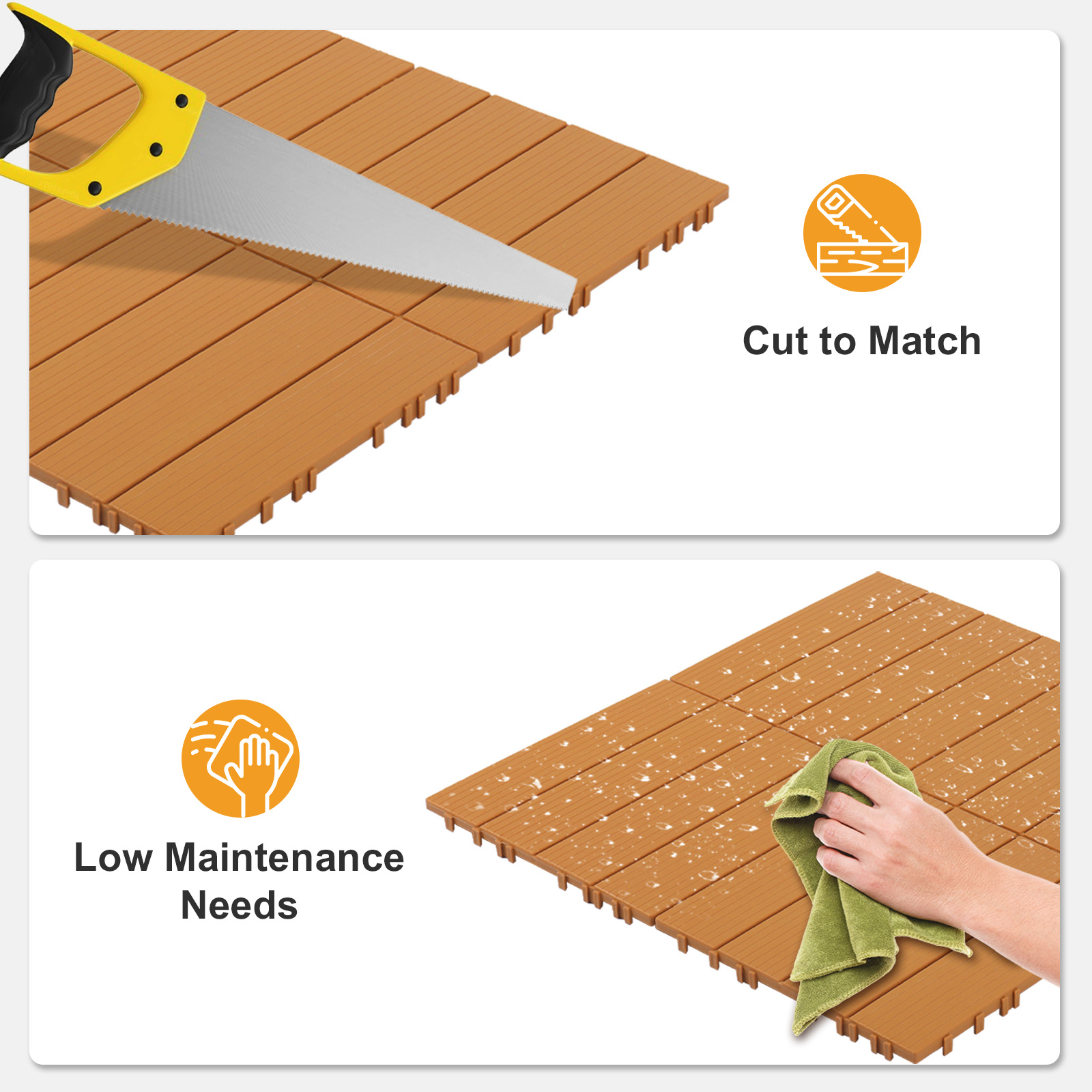 27x Plastic Patio Deck Tiles Interlocking Flooring Indoor&Outdoor 29X29/30X30CM - Picture 21 of 35