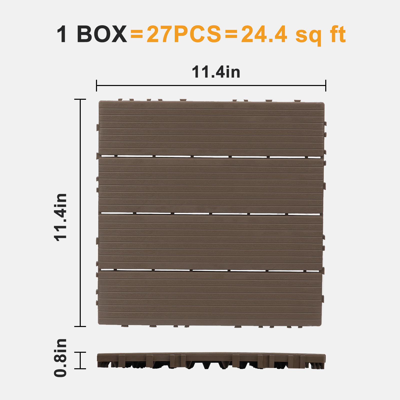 27x Plastic Patio Deck Tiles Interlocking Flooring Indoor&Outdoor 29X29/30X30CM - Picture 25 of 35