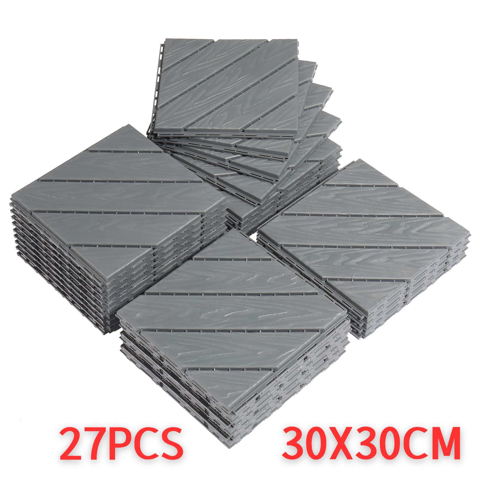 27x Plastic Patio Deck Tiles Interlocking Flooring Indoor&Outdoor 29X29/30X30CM - Picture 4 of 35