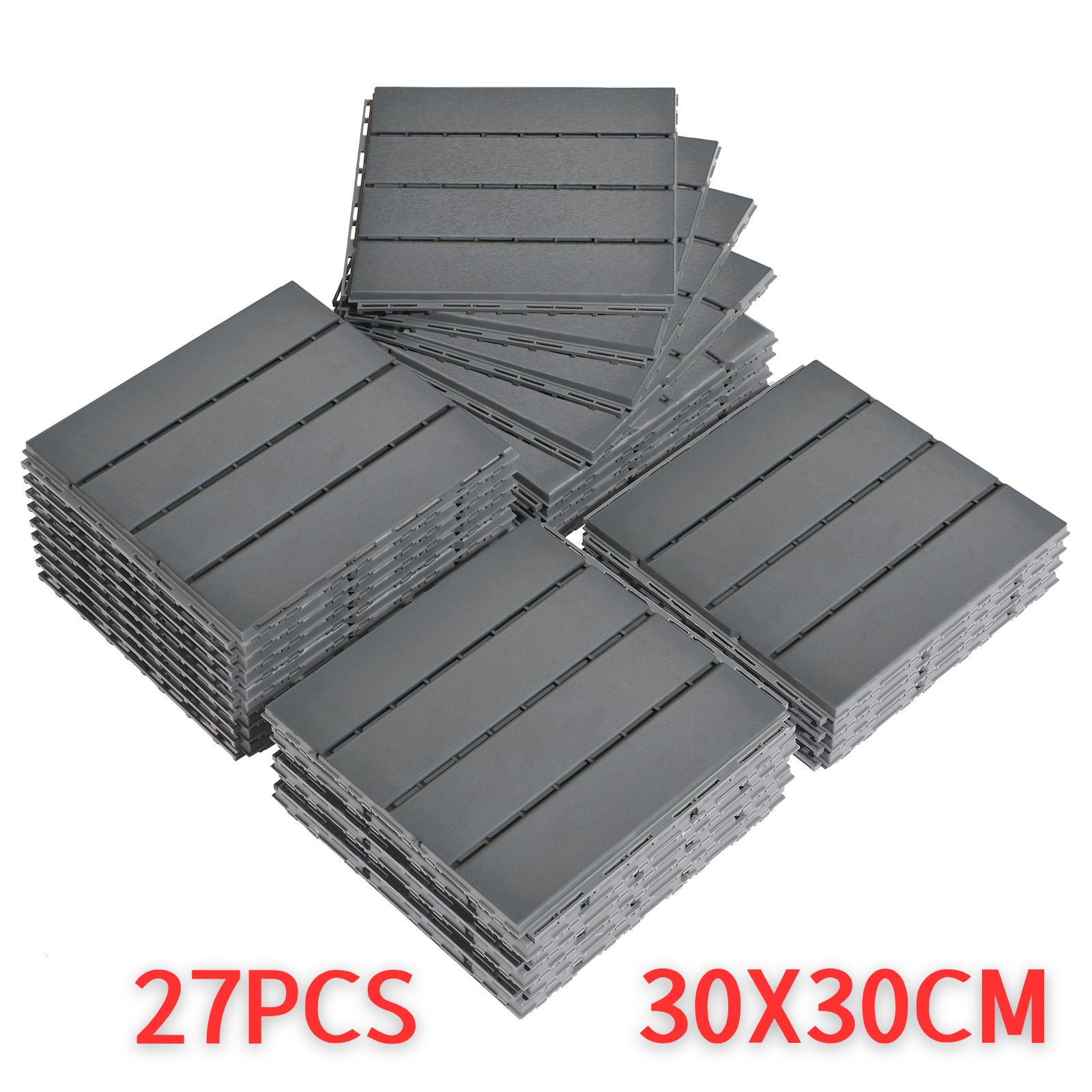 27x Plastic Patio Deck Tiles Interlocking Flooring Indoor&Outdoor 29X29/30X30CM - Picture 8 of 35