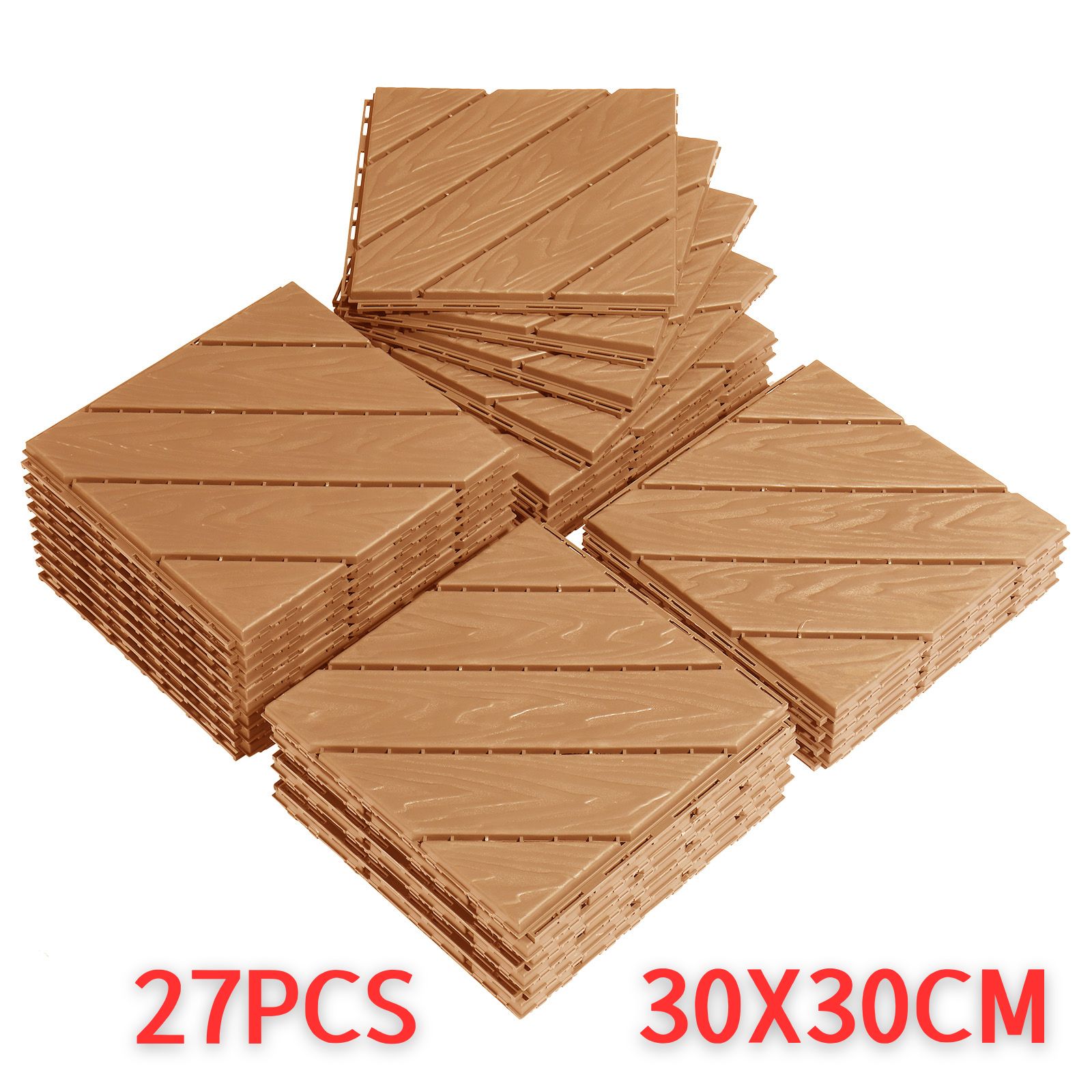 27x Plastic Patio Deck Tiles Interlocking Flooring Indoor&Outdoor 29X29/30X30CM - Picture 13 of 35