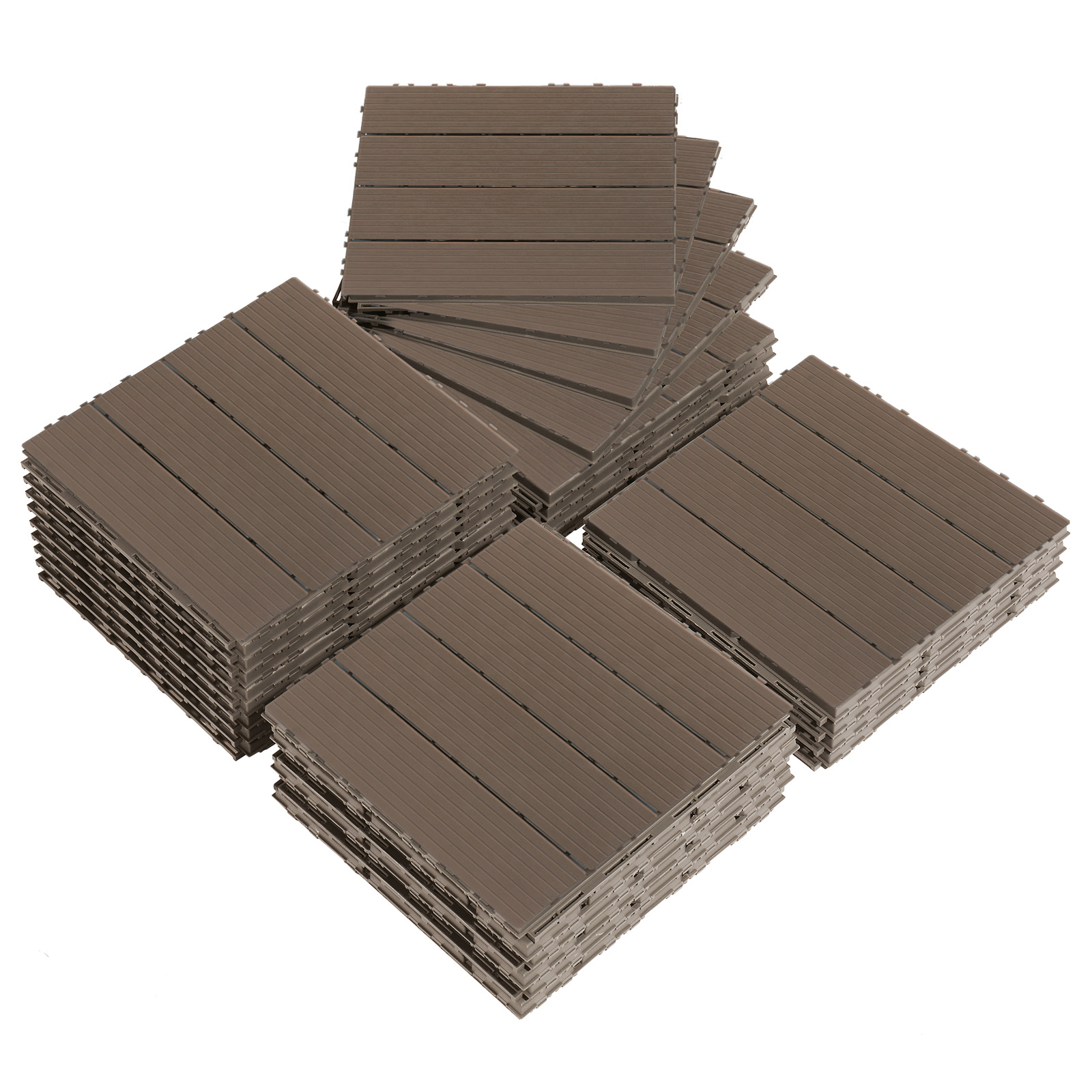 Plastic Composite Patio Deck Tiles 29x29cm/30x30cm Interlocking Decking Tiles UK