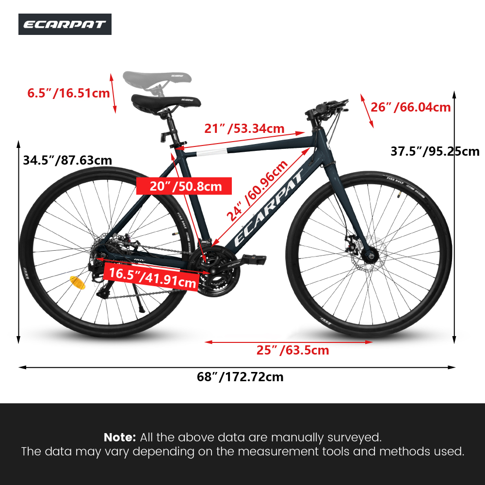 Light Weight Aluminum Frame 700c Road Bike with 24-Speed L-TWOO Disc Brakes