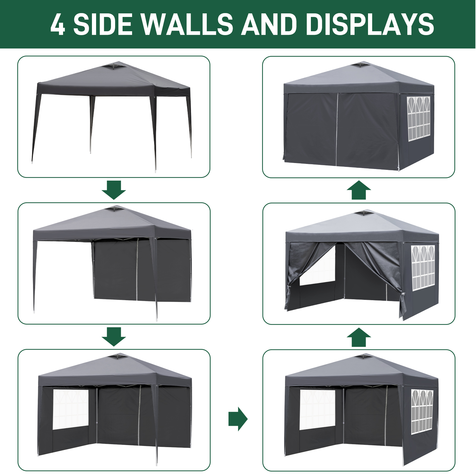 Pavillon 2x23x3 M Wasserdicht Faltpavillon Partyzelt Gartenzelt UV Schutz 2024