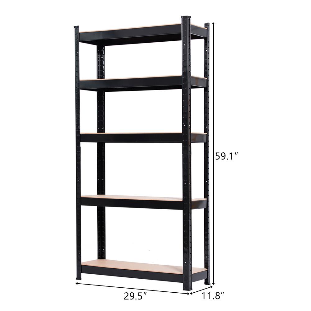 5 Tier Garage Shelf Metal Storage Adjustable Shelves Heavy Duty Space Holder