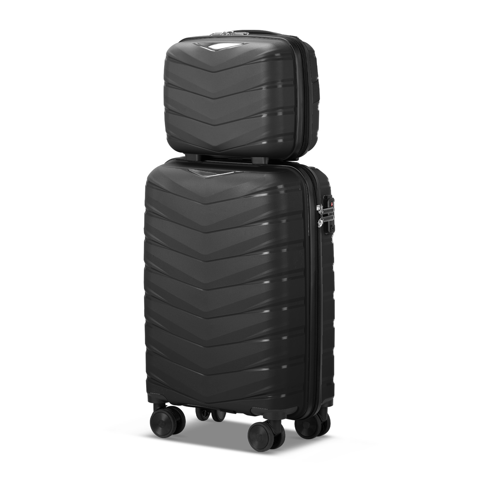 12" 20" Carry On Lightweight Luggage Set Hardside Suitcase Spinner Wheels w/ TSA