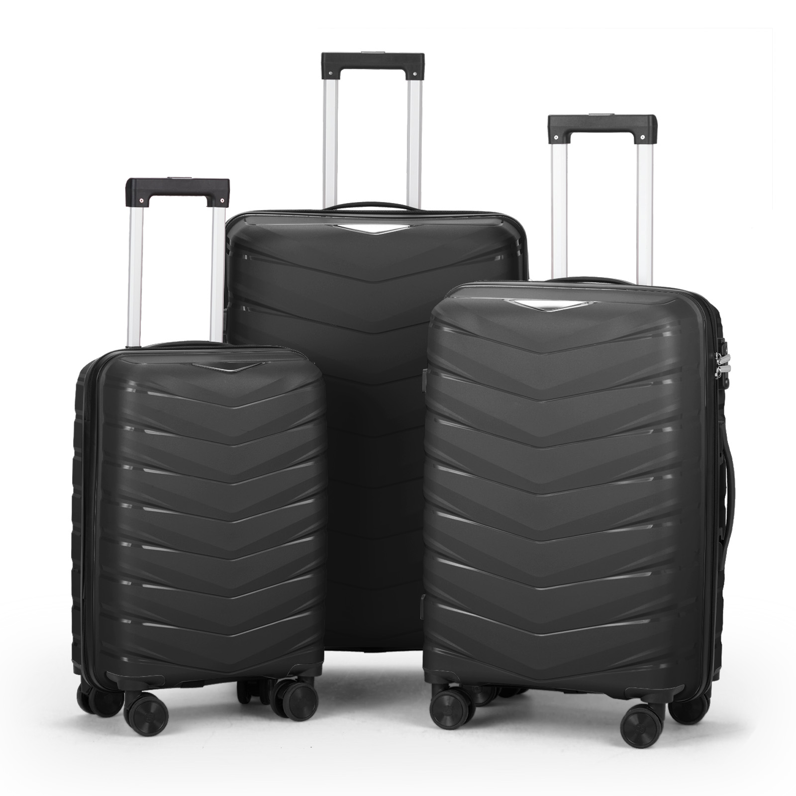 20" 24 " 28" 3pcs Luggage Set Travel Organizer Bag PP Trolley Suitcase TSA Lock