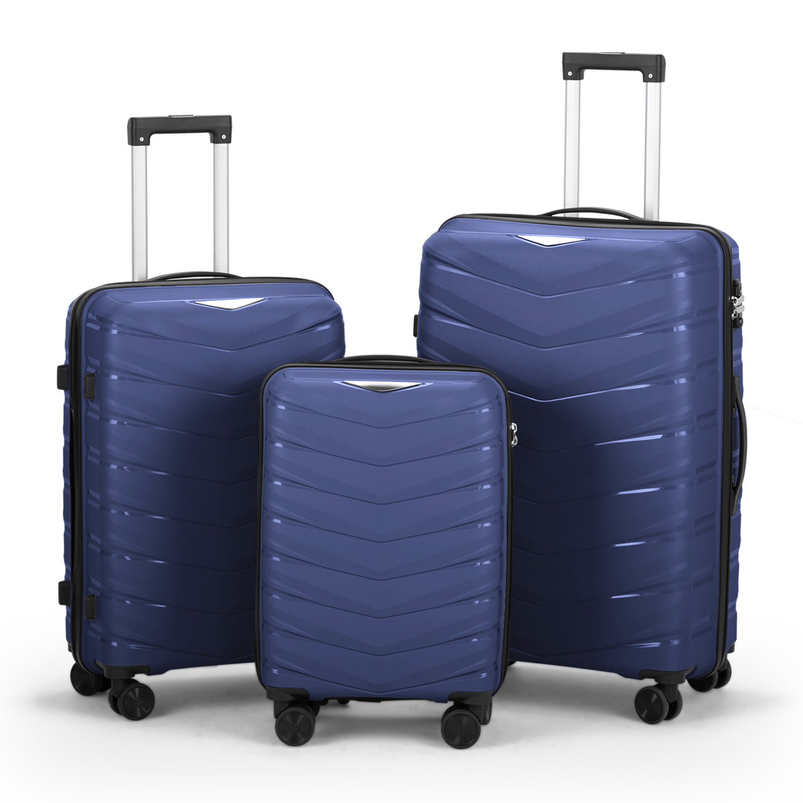 20" 24" 28" Trolley Case 3pcs Hardside Lightweight Spinner Luggage Bag Set TSA