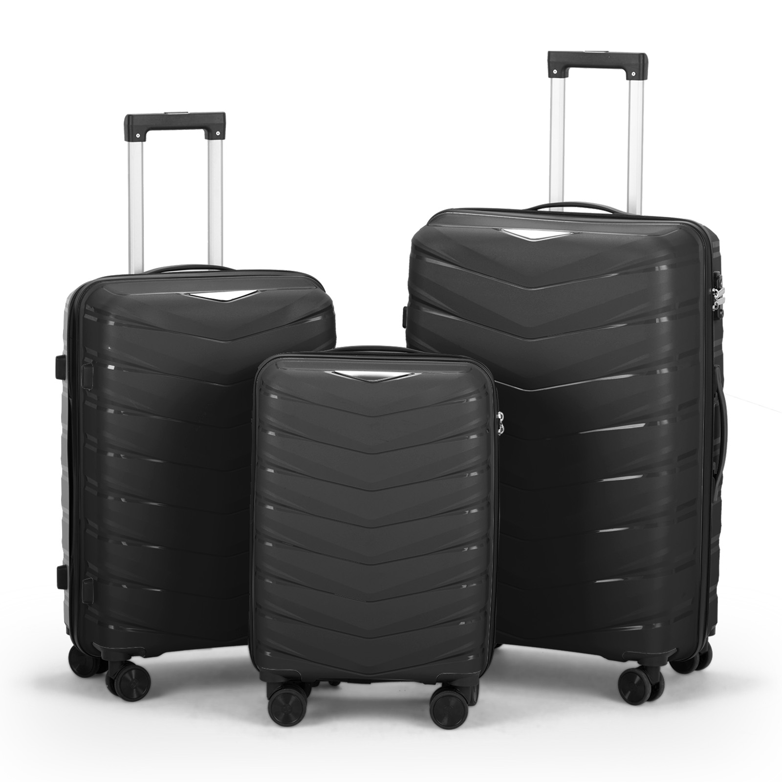 20" 24" 28" Trolley Case 3pcs Hardside Lightweight Spinner Luggage Bag Set TSA