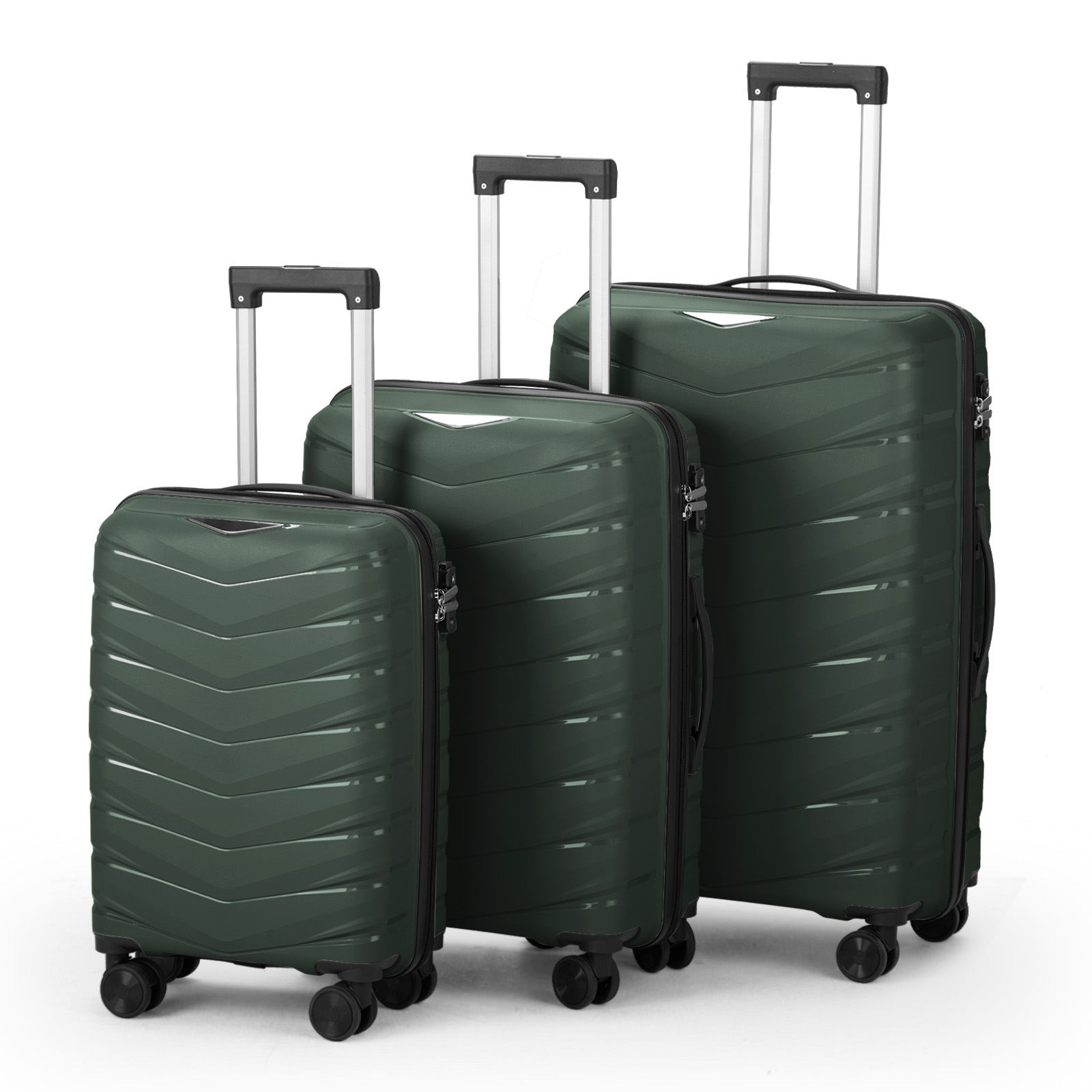 20" 24" 28" Trolley Case 3pcs Hardside Lightweight Spinner Luggage Bag Set TSA