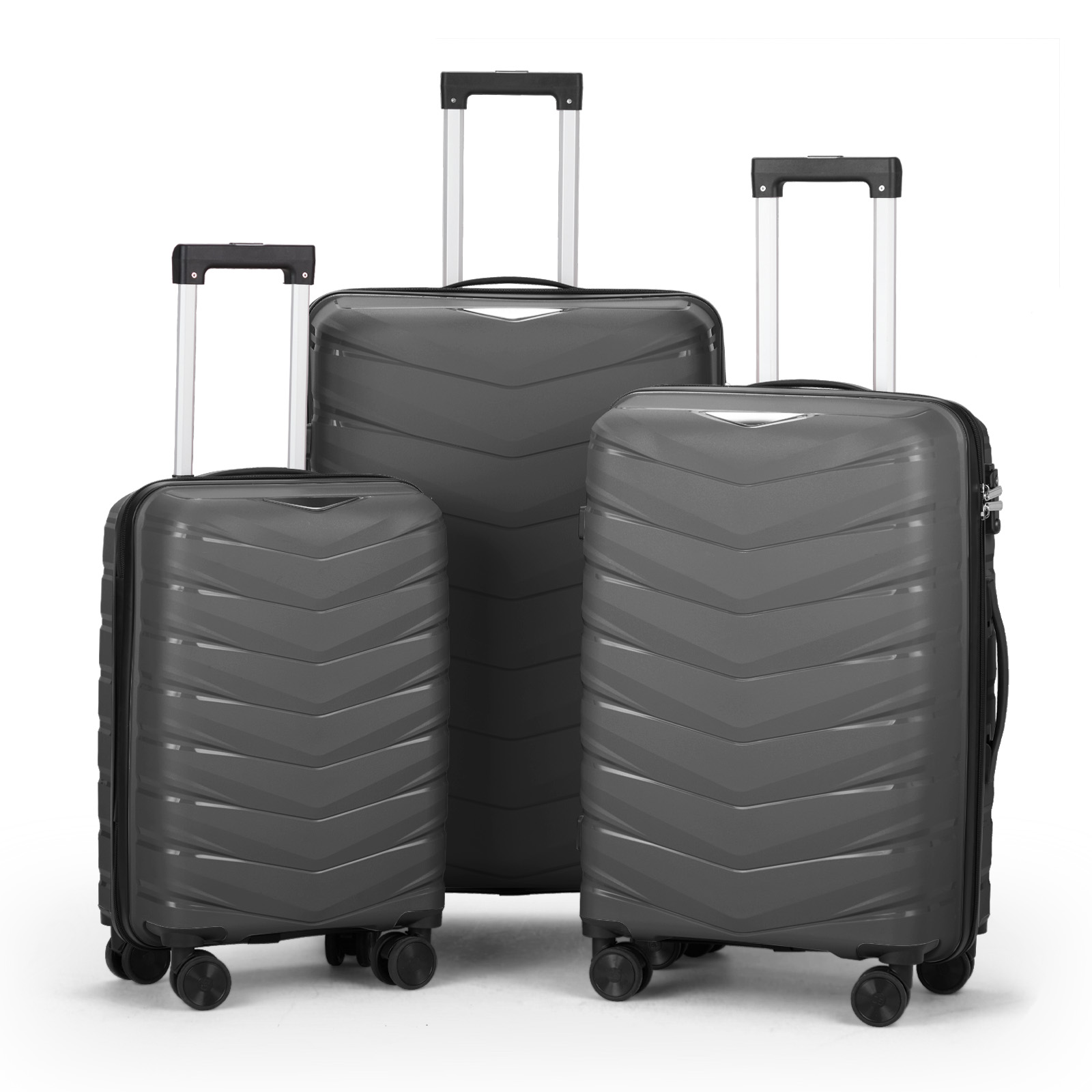 20" 24" 28" Trolley Case 3pcs Hardside Lightweight Spinner Luggage Bag Set TSA