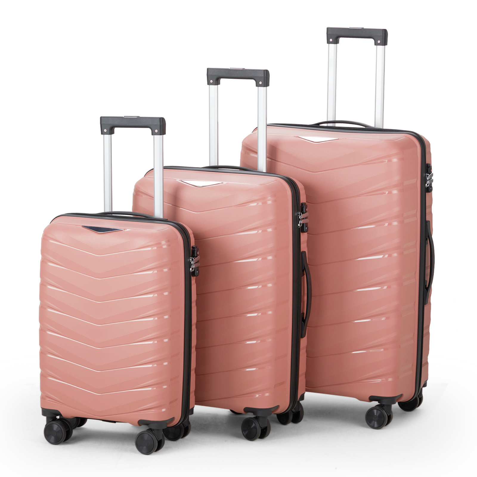 20" 24" 28" Trolley Case 3pcs Hardside Lightweight Spinner Luggage Bag Set TSA