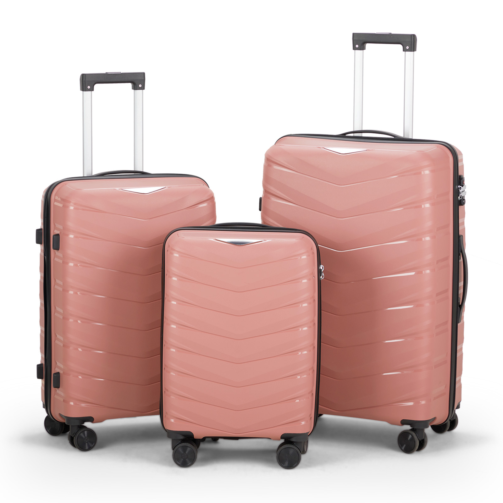 20" 24" 28" Trolley Case 3pcs Hardside Lightweight Spinner Luggage Bag Set TSA