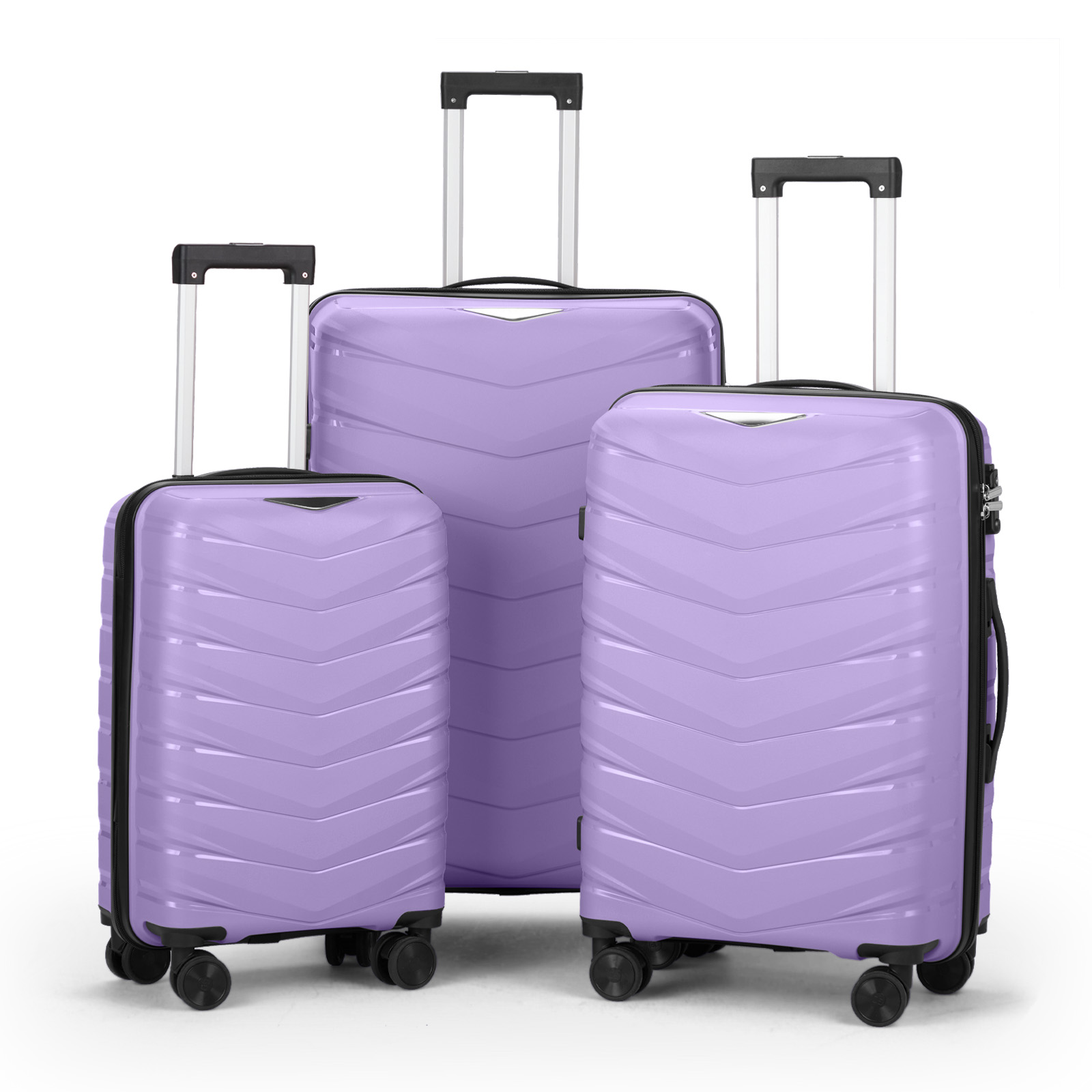 20" 24" 28" Trolley Case 3pcs Hardside Lightweight Spinner Luggage Bag Set TSA