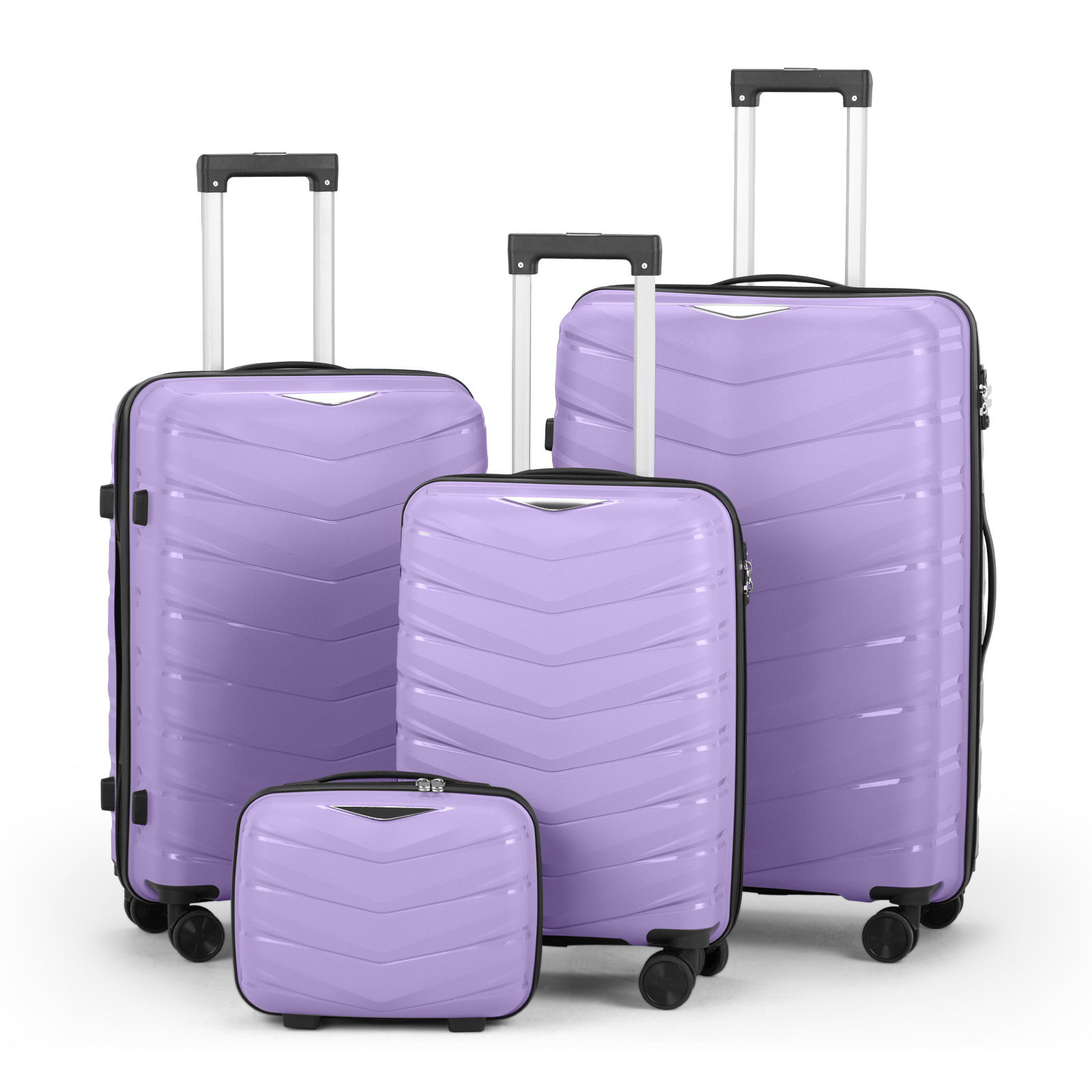 12" 20" 24" 28" Trolley Suitcase Organizer 4pcs Travel Spinner Luggage Bag Set