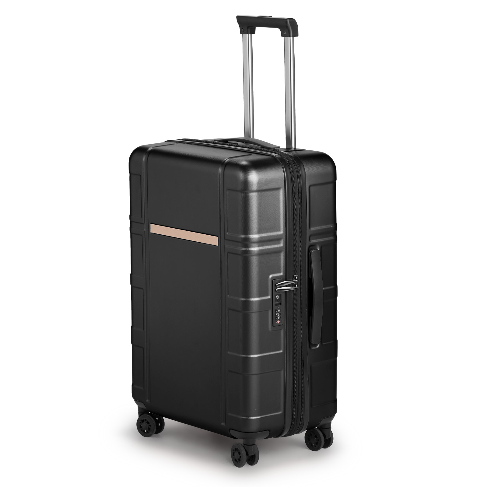 24" Extensible Luggage Suitcase Lightweight PC+ABS with Spinner Wheels TSA Lock