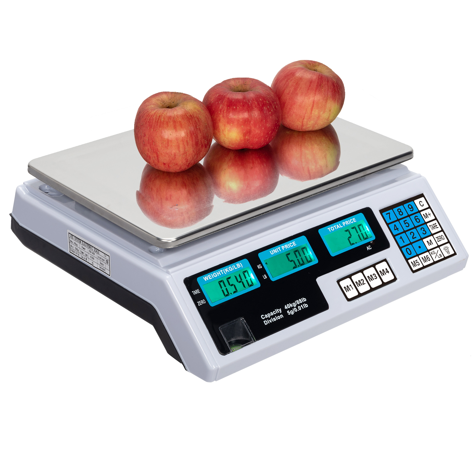 40kg Electronic Price Scale Digital Commercial Food Meat Weighting Shop Retail - Produktbild 5