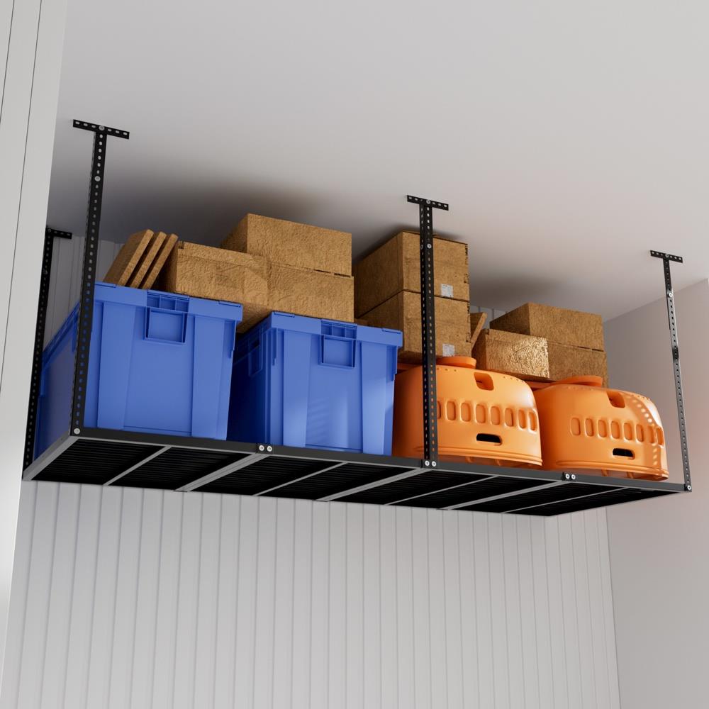 3x 6/8FT Overhead Adjustable Heavy Duty Metal Garage Ceiling Storage Shelves