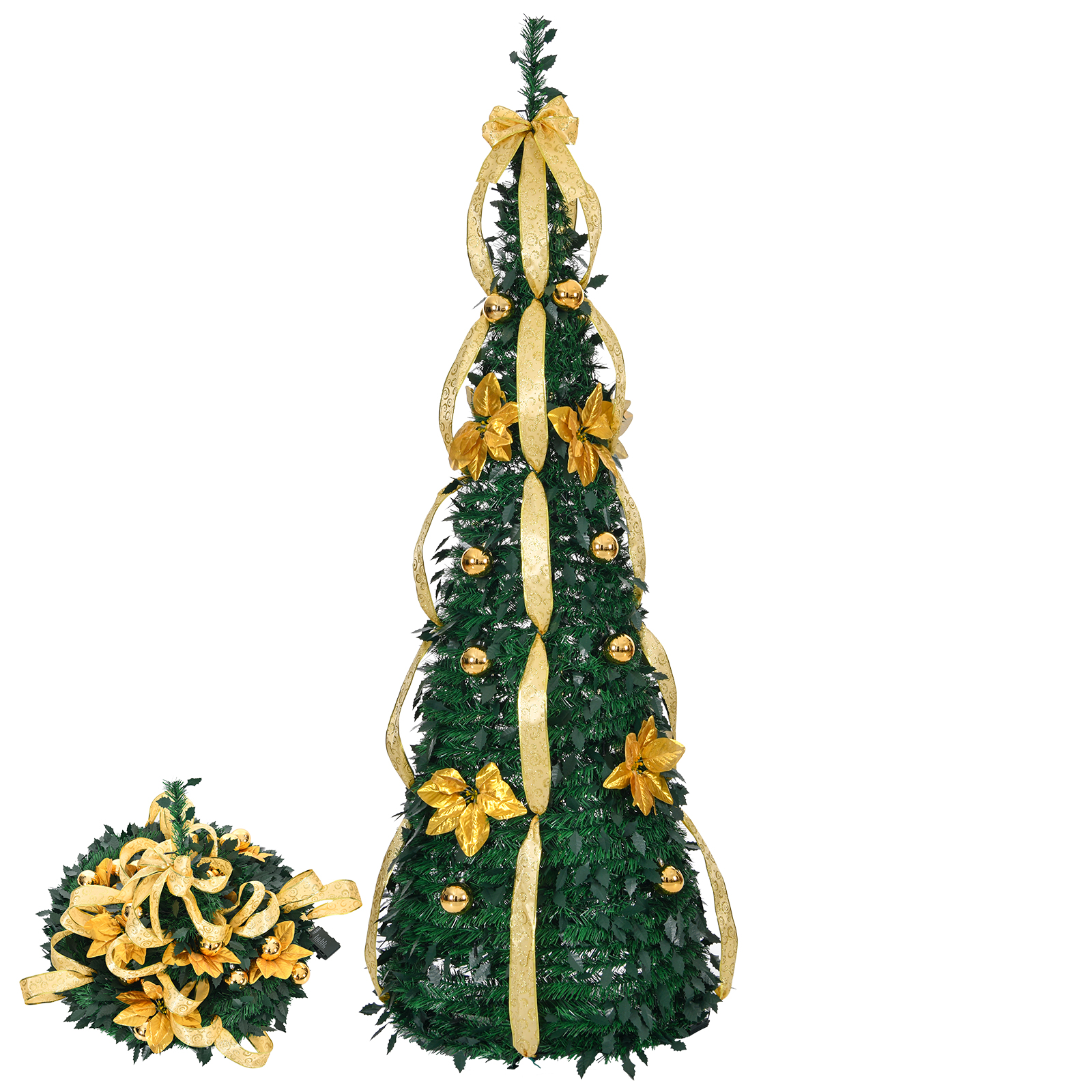 6/7Ft Full Decorated LED Christmas Tree Pri-Lif Pop up Pencil Slim Xmas Tree - Picture 9 of 10