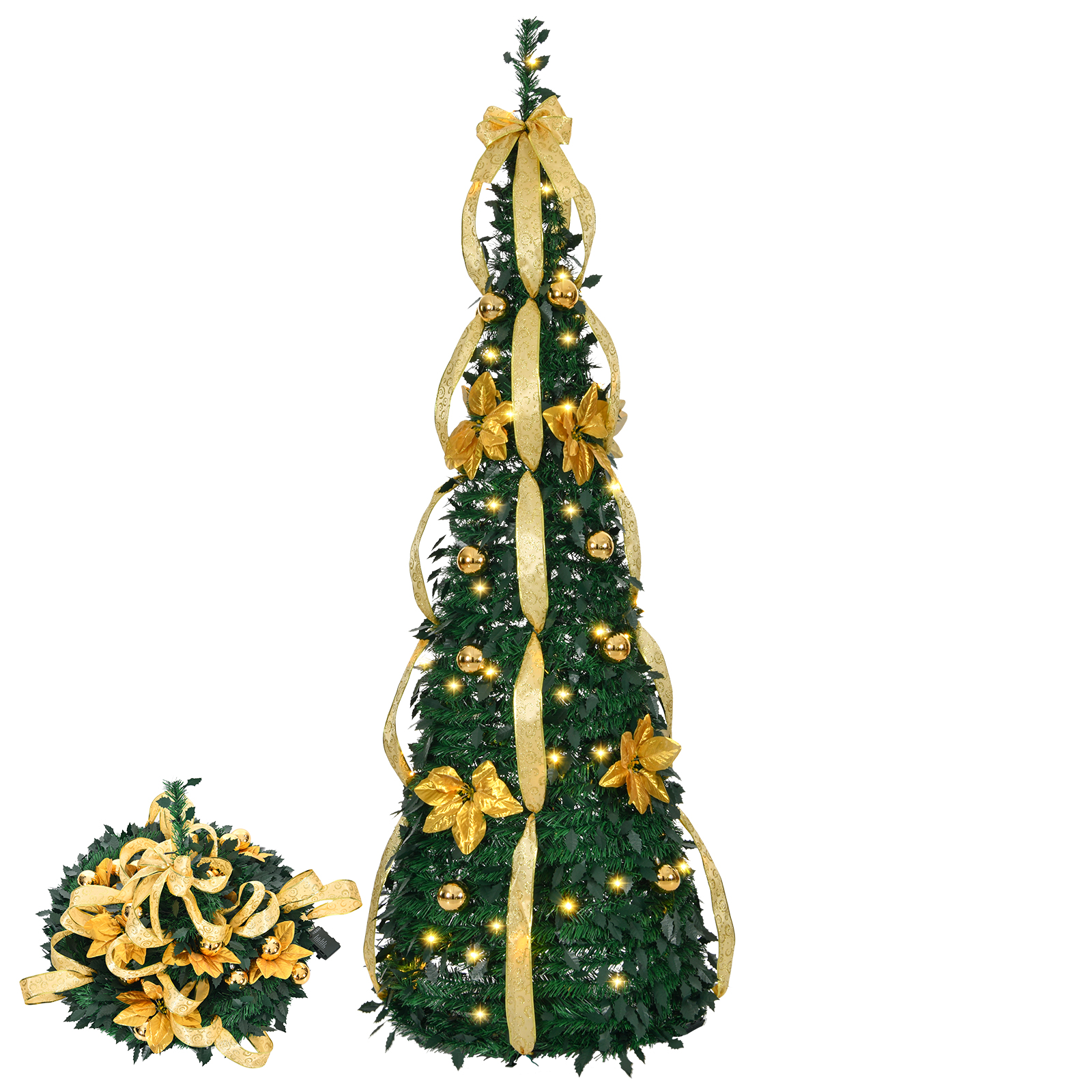 6/7Ft Full Decorated LED Christmas Tree Pri-Lif Pop up Pencil Slim Xmas Tree - Picture 10 of 10