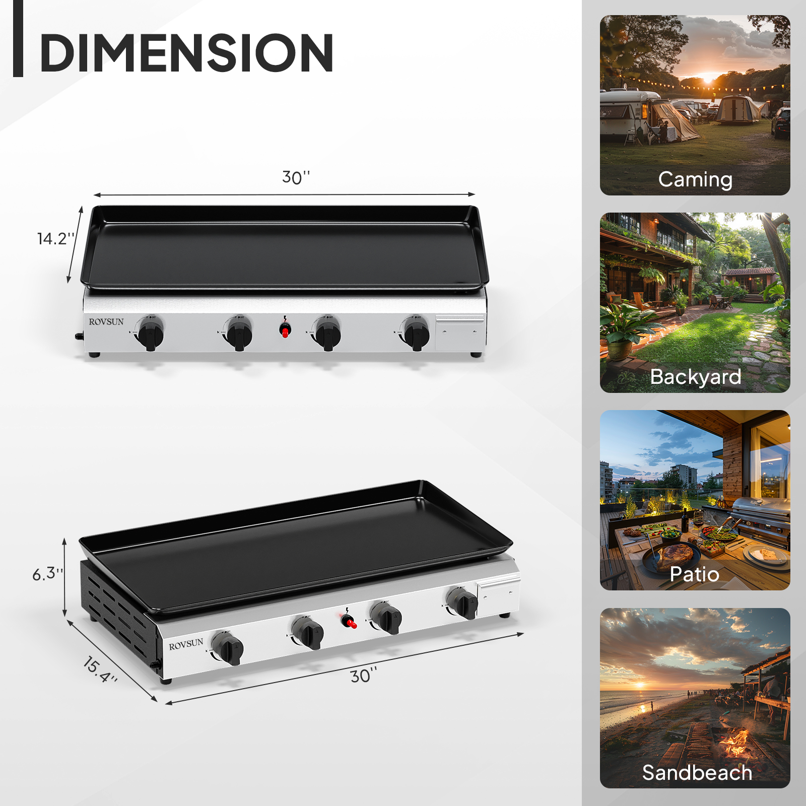 2-4 Burner Propane Gas Flat Top Griddle w/ Piezo Ignition & Enameled Tray - Picture 36 of 38
