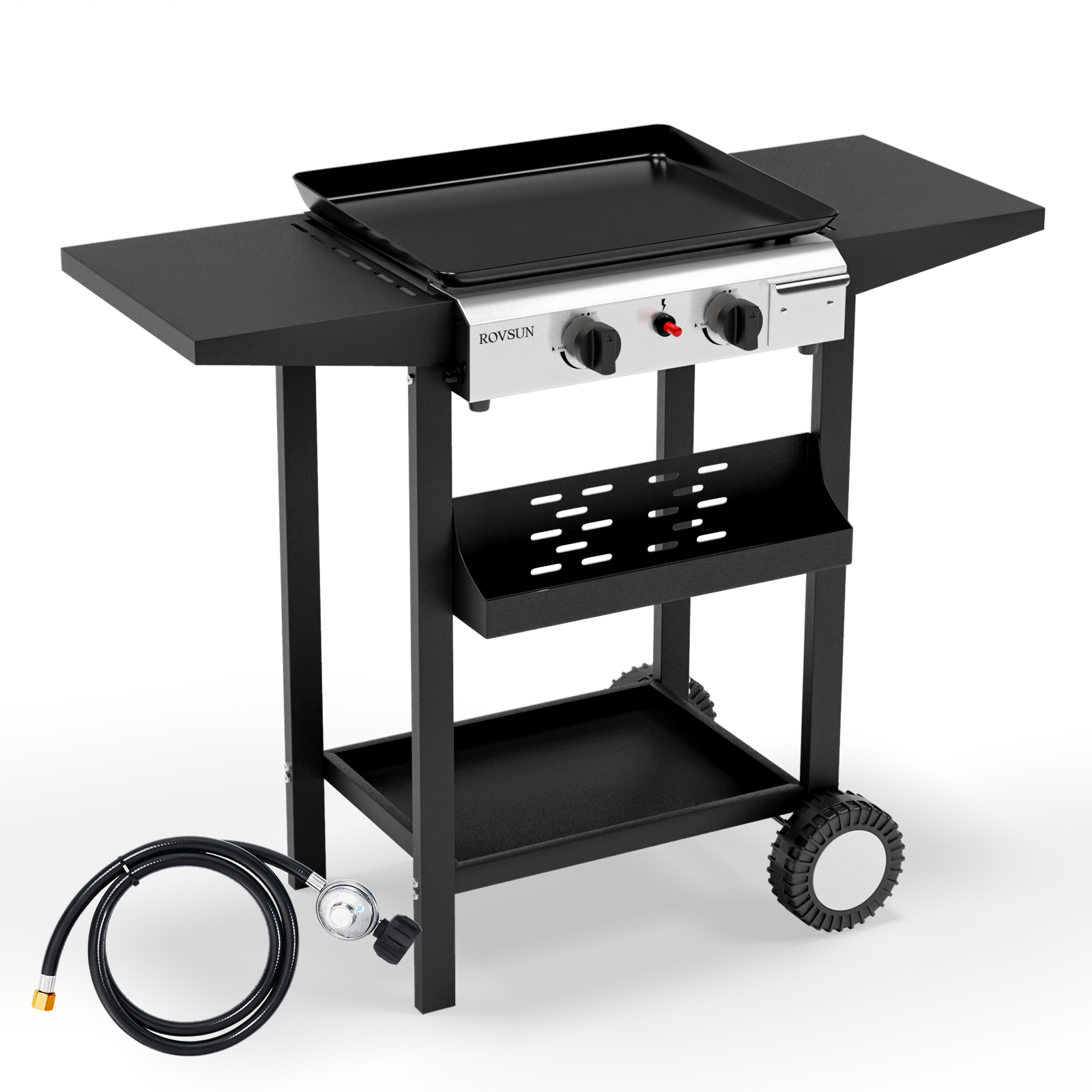 2-4 Burner Propane Gas Flat Top Griddle w/ Piezo Ignition & Enameled Tray - Picture 20 of 38