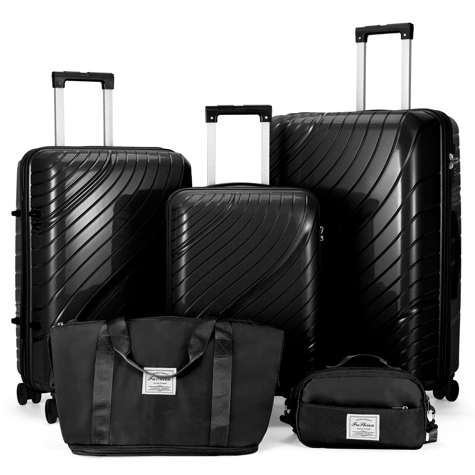 20" 24" 28" 3pcs Trolley Luggage Set Suitcase with TSA Lock Duffel Toiletry Bag