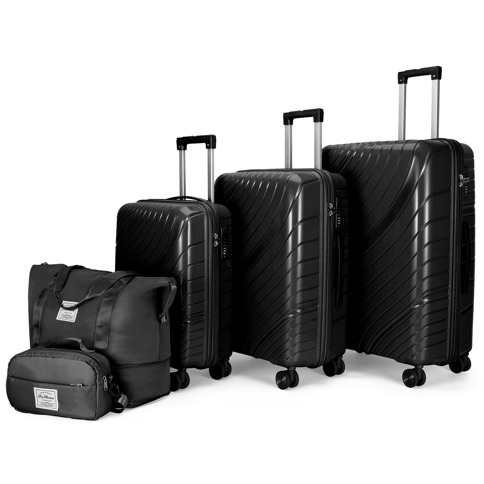 20" 24" 28" 3pcs Trolley Luggage Set Suitcase with TSA Lock Duffel Toiletry Bag