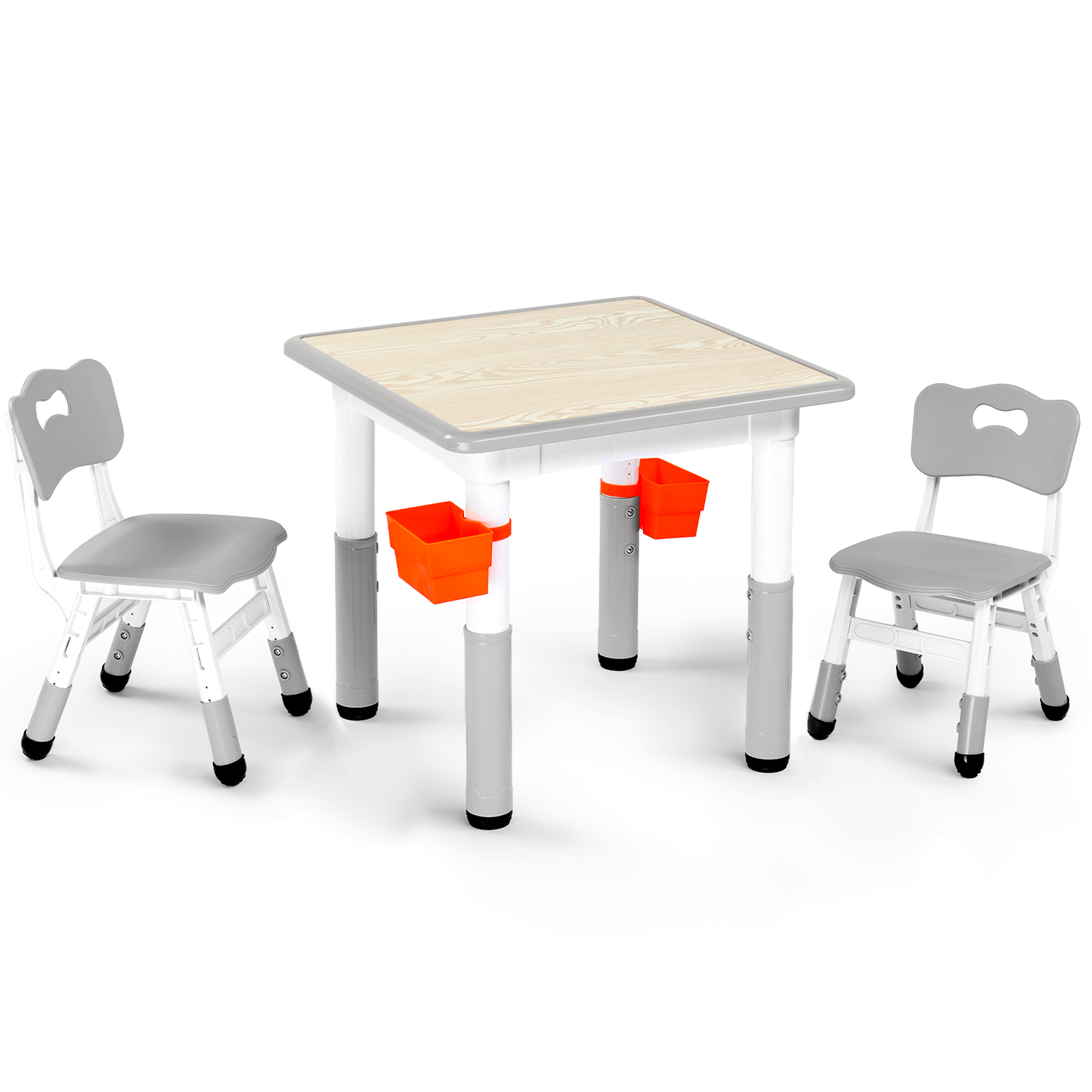 Kids Adjustable Toddler Table and Chairs Set Children Play Table for Age 3-8 - Picture 8 of 14