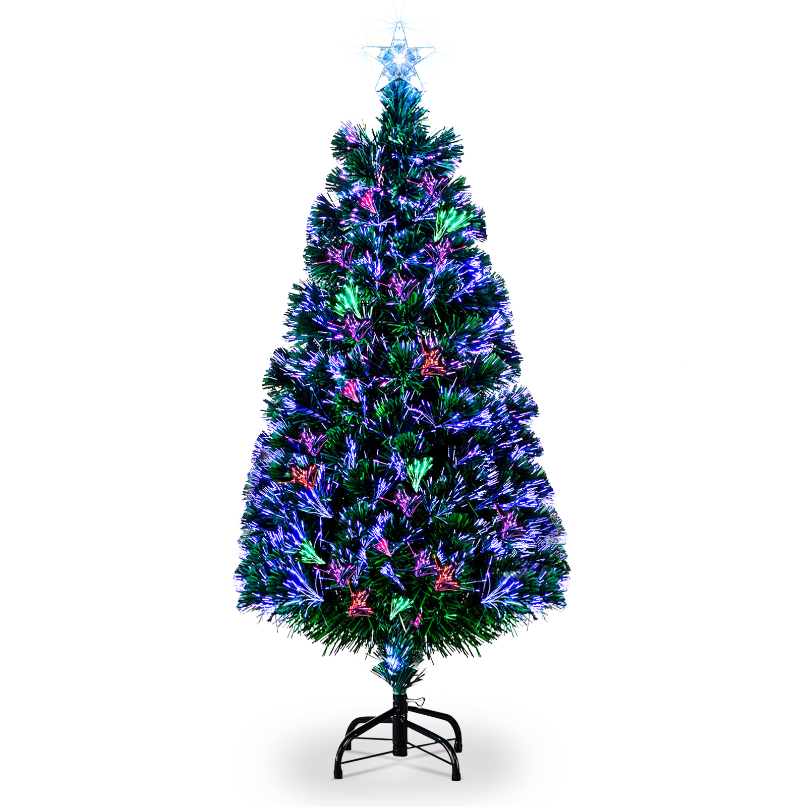 New 4Ft Christmas Xmas Trees Optical Fiber PVC Branches LED Pre-Lit Decorated - Picture 13 of 15