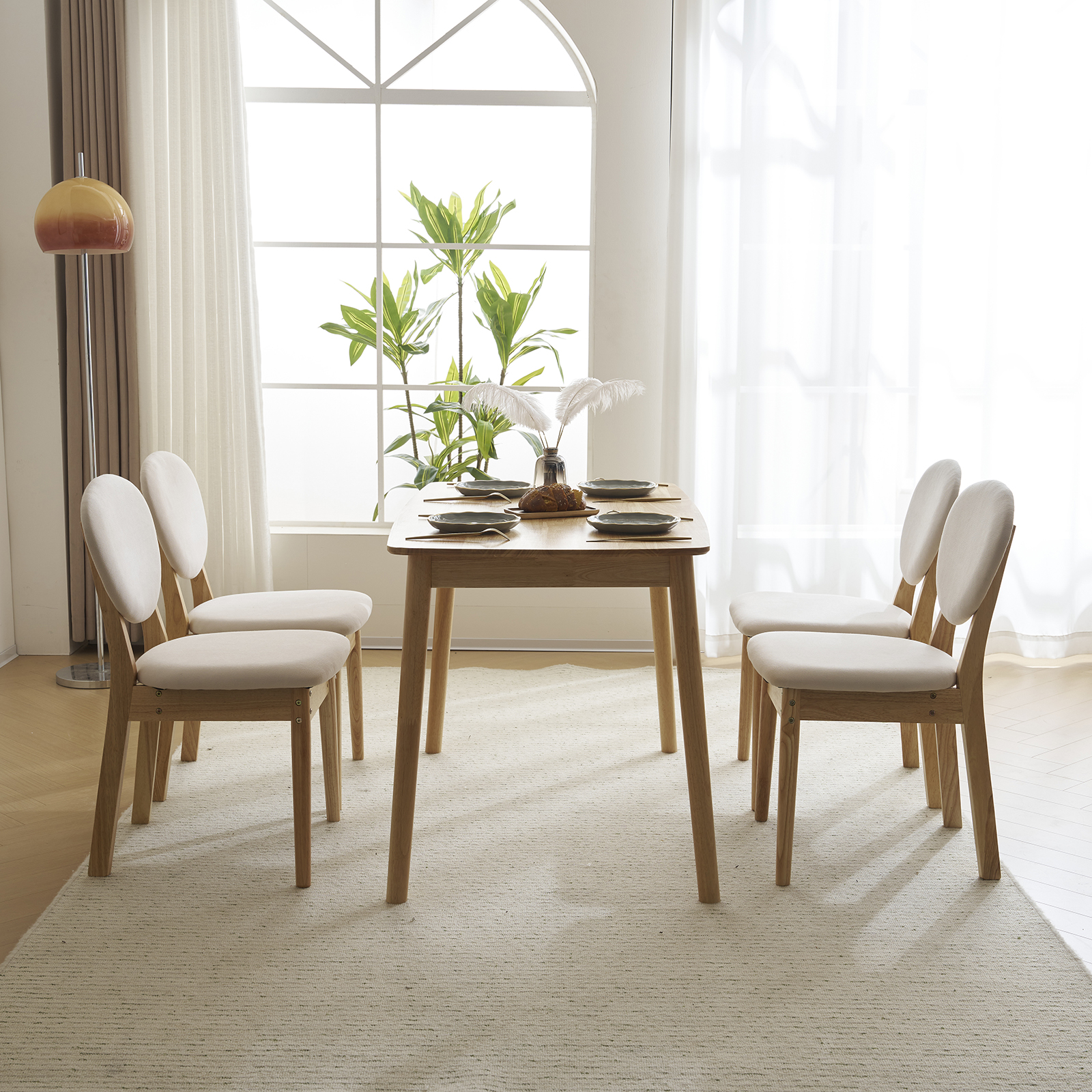 5-Piece Dining Table Set Home Furniture Modern W/ 4 Stools for Breakfast Dinner - Picture 25 of 32