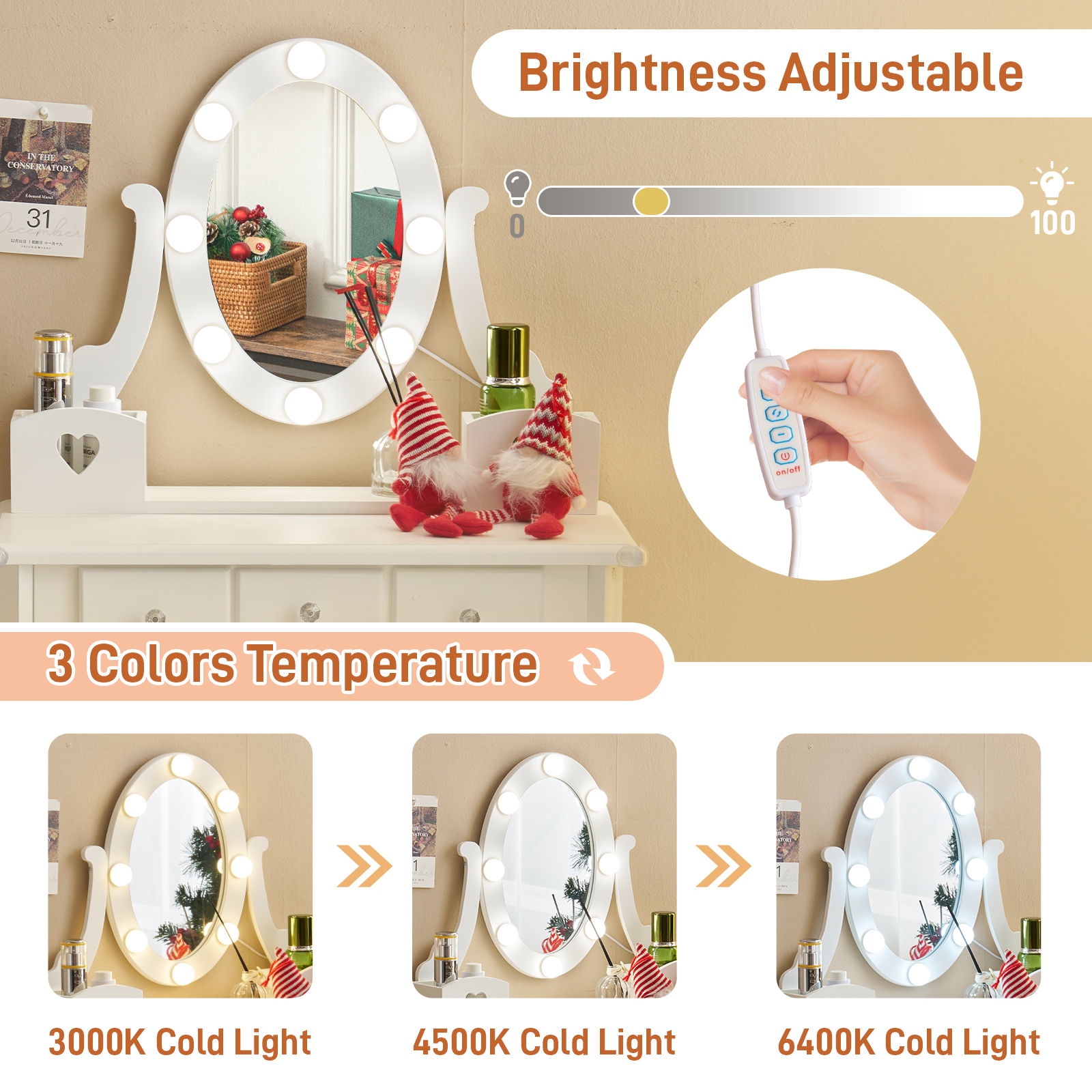 Kids Girls Vanity Table Set Makeup Dressing Mirror with Drawers Stool Xmas Gift - Picture 22 of 75