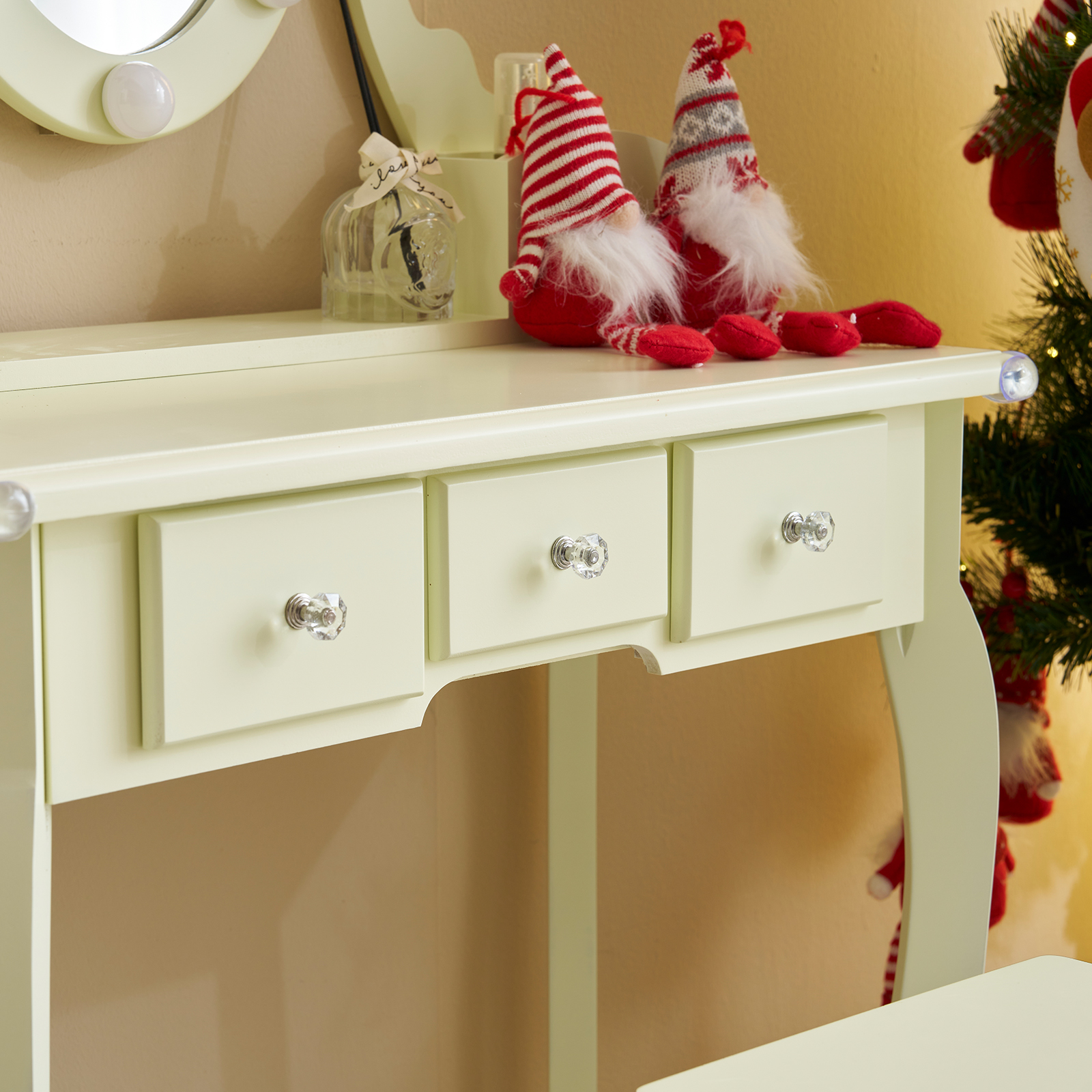 Kids Girls Vanity Table Set Makeup Dressing Mirror with Drawers Stool Xmas Gift - Picture 42 of 75