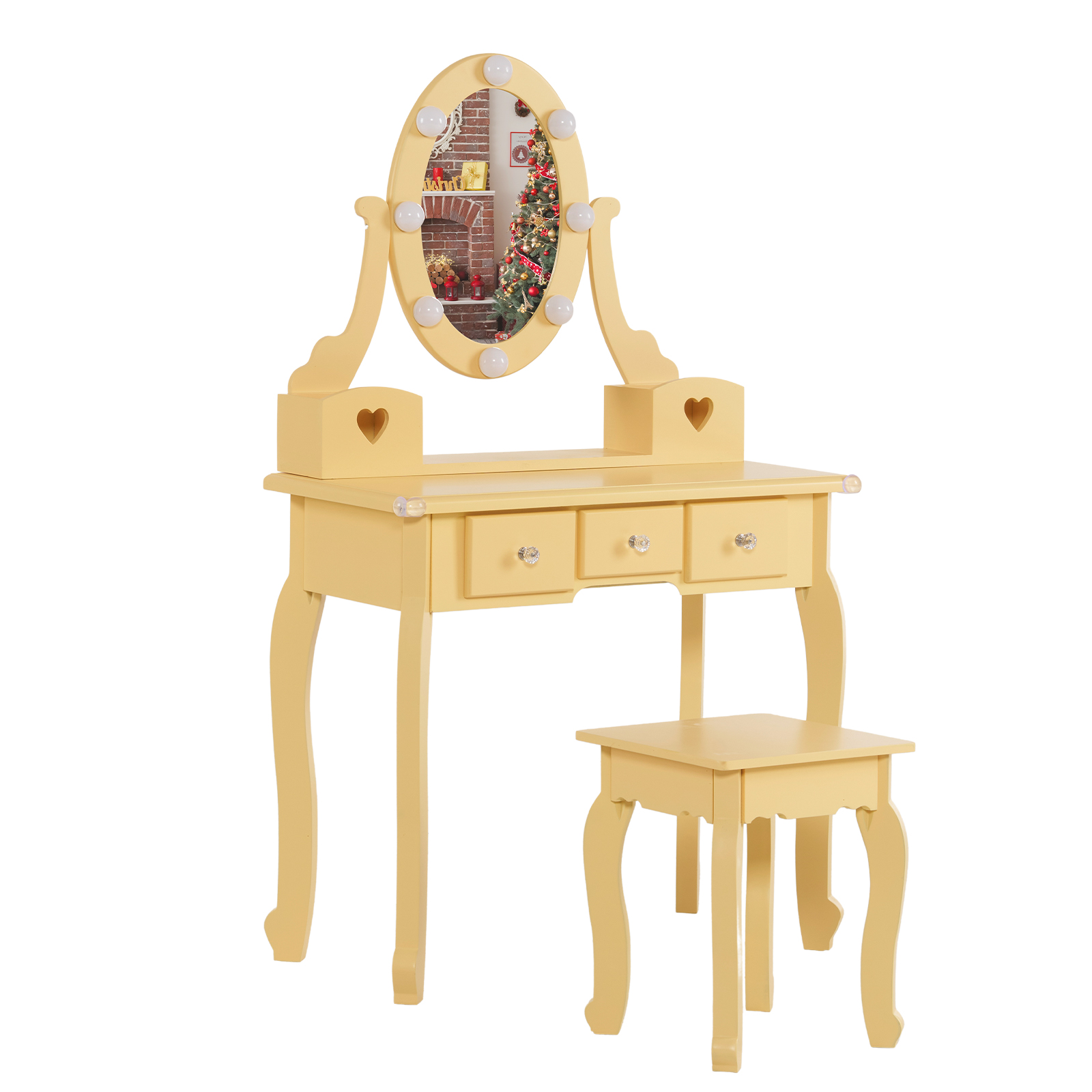 Kids Girls Vanity Table Set Makeup Dressing Mirror with Drawers Stool Xmas Gift - Picture 45 of 75