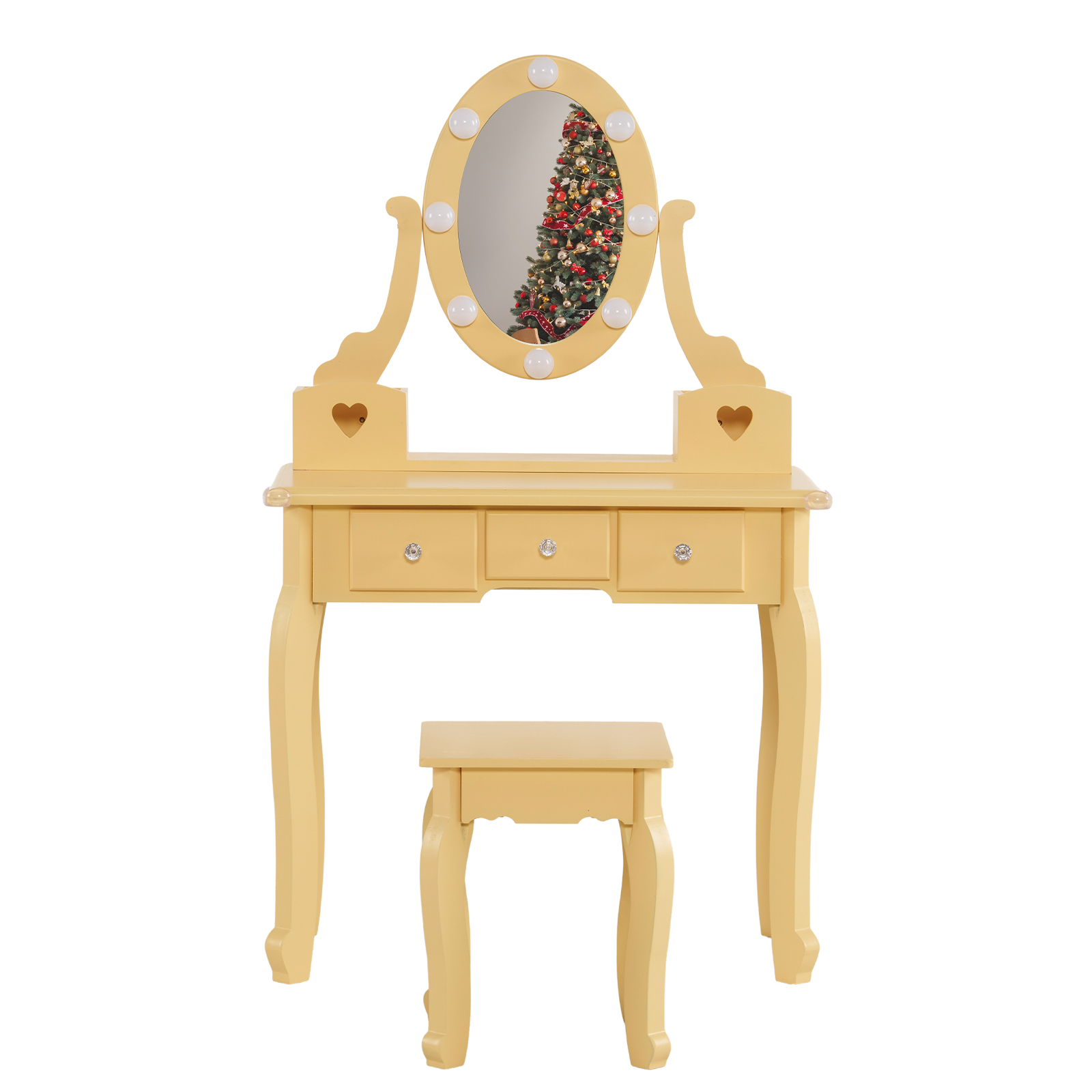 Kids Girls Vanity Table Set Makeup Dressing Mirror with Drawers Stool Xmas Gift - Picture 55 of 75