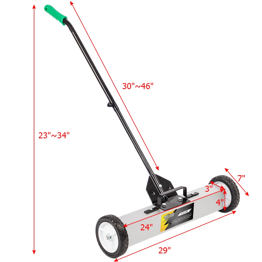 18/24/36"Rolling Magnetic Sweeper with Wheels Metal Scrap Screw Pick Up Broom UK - Picture 13 of 16