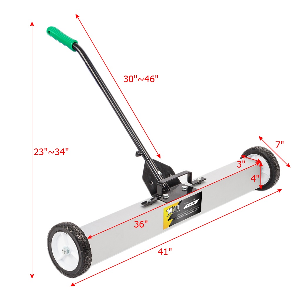 18/24/36"Rolling Magnetic Sweeper with Wheels Metal Scrap Screw Pick Up Broom UK - Picture 14 of 16
