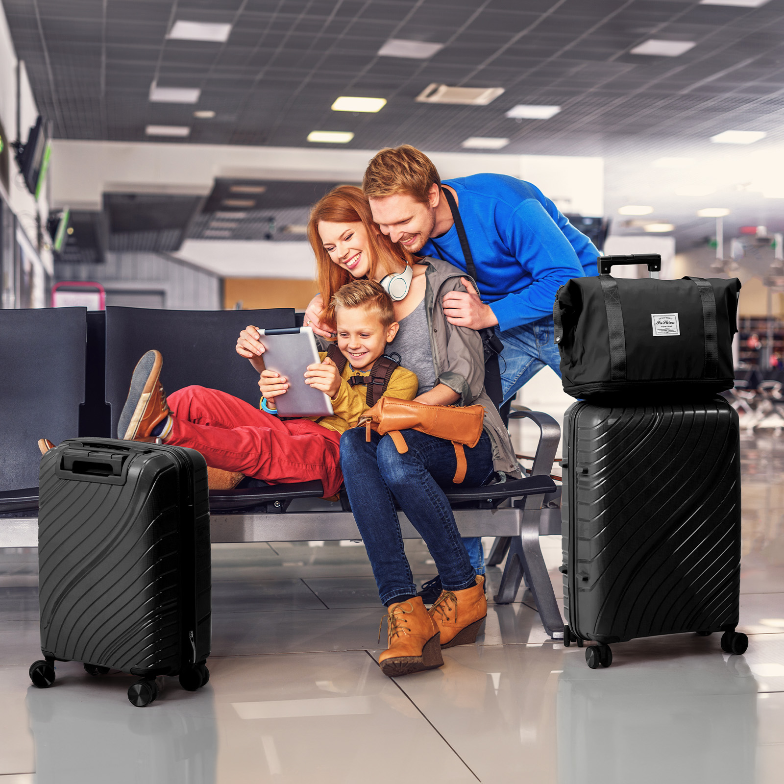20" Luggage Set 3 Pieces Spinner Wheels Suitcase with Storage Bag & TSA Lock - Picture 12 of 71